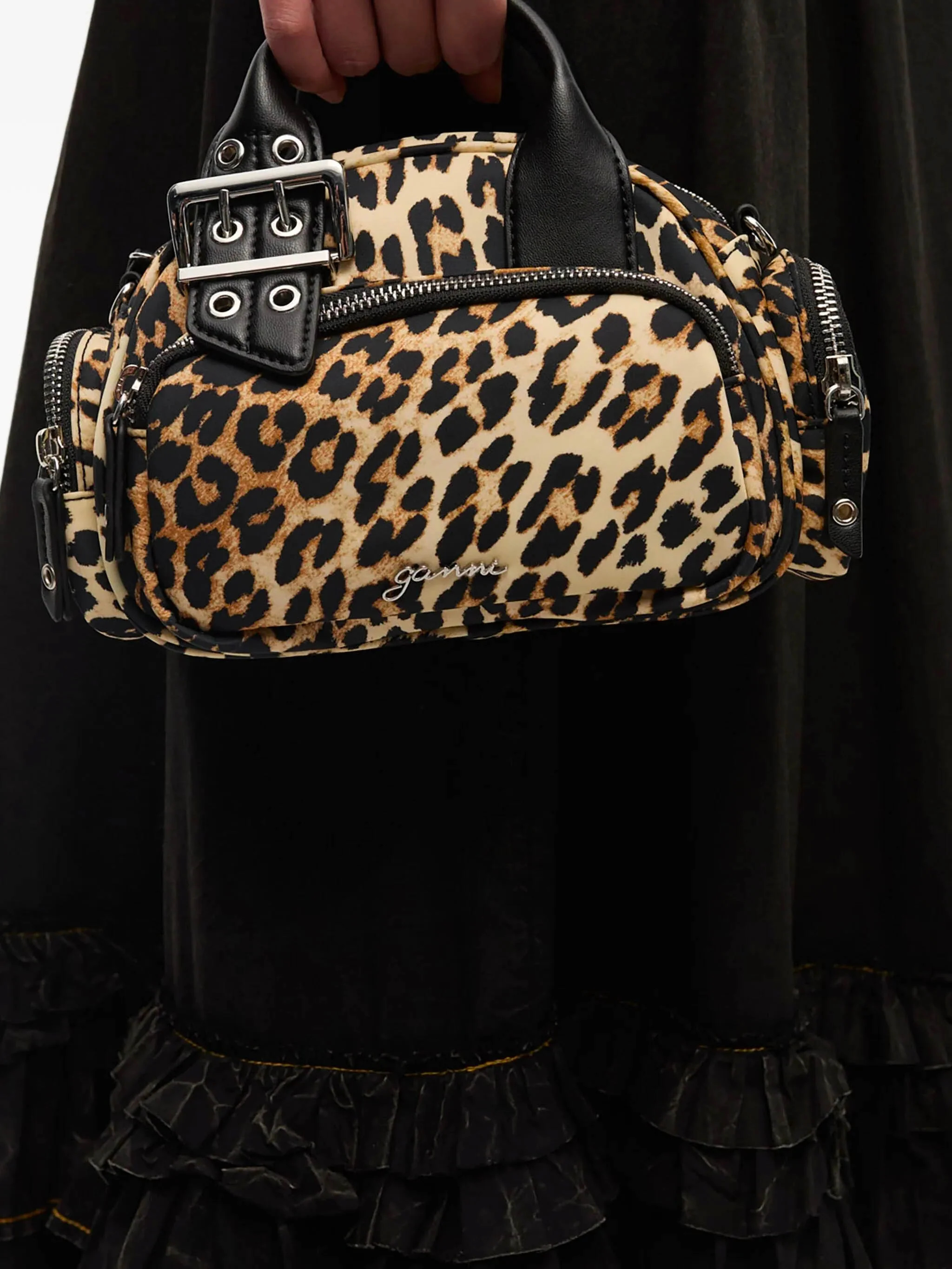 Ganni Mini Printed Handbag - 19 cm x 16.5 cm x 8 cm - Image 3