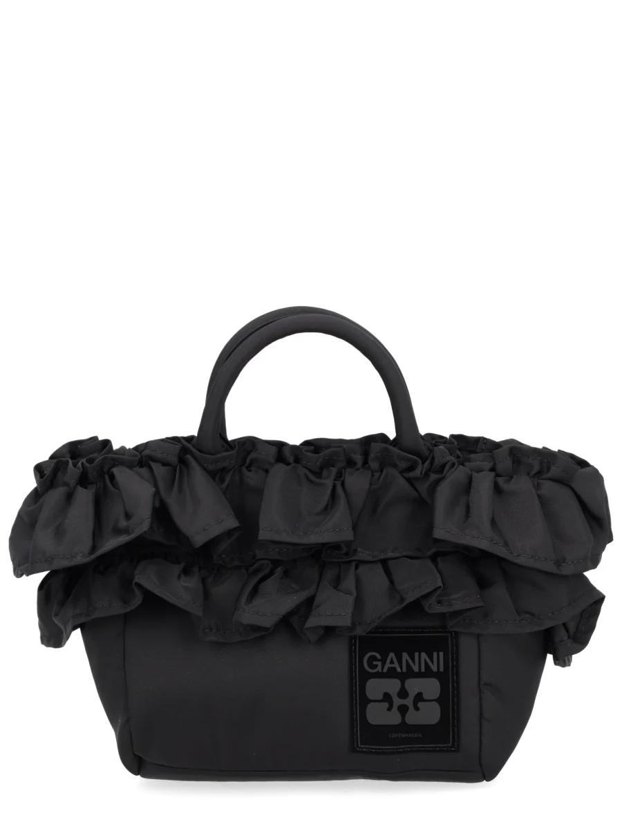 GANNI Mini Shopper Ruffle Bag - Image 2