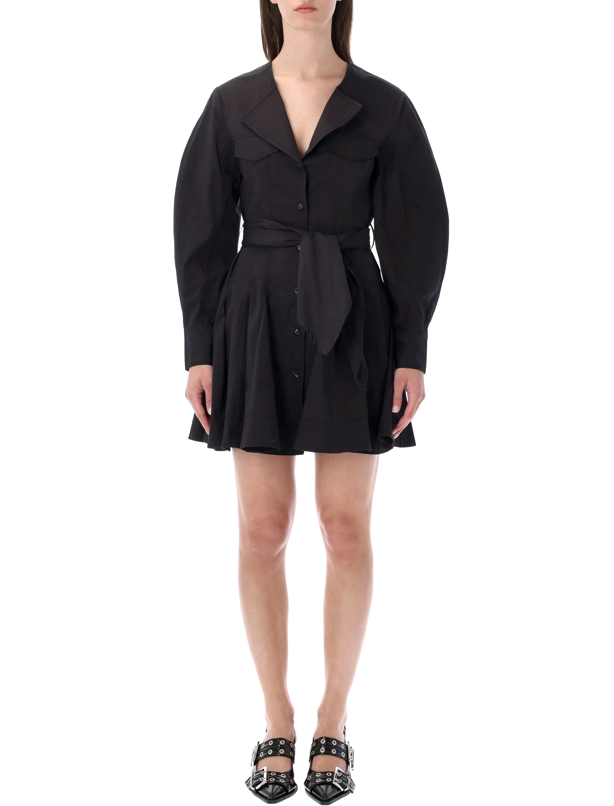 Ganni Mini Short Chemise Dress