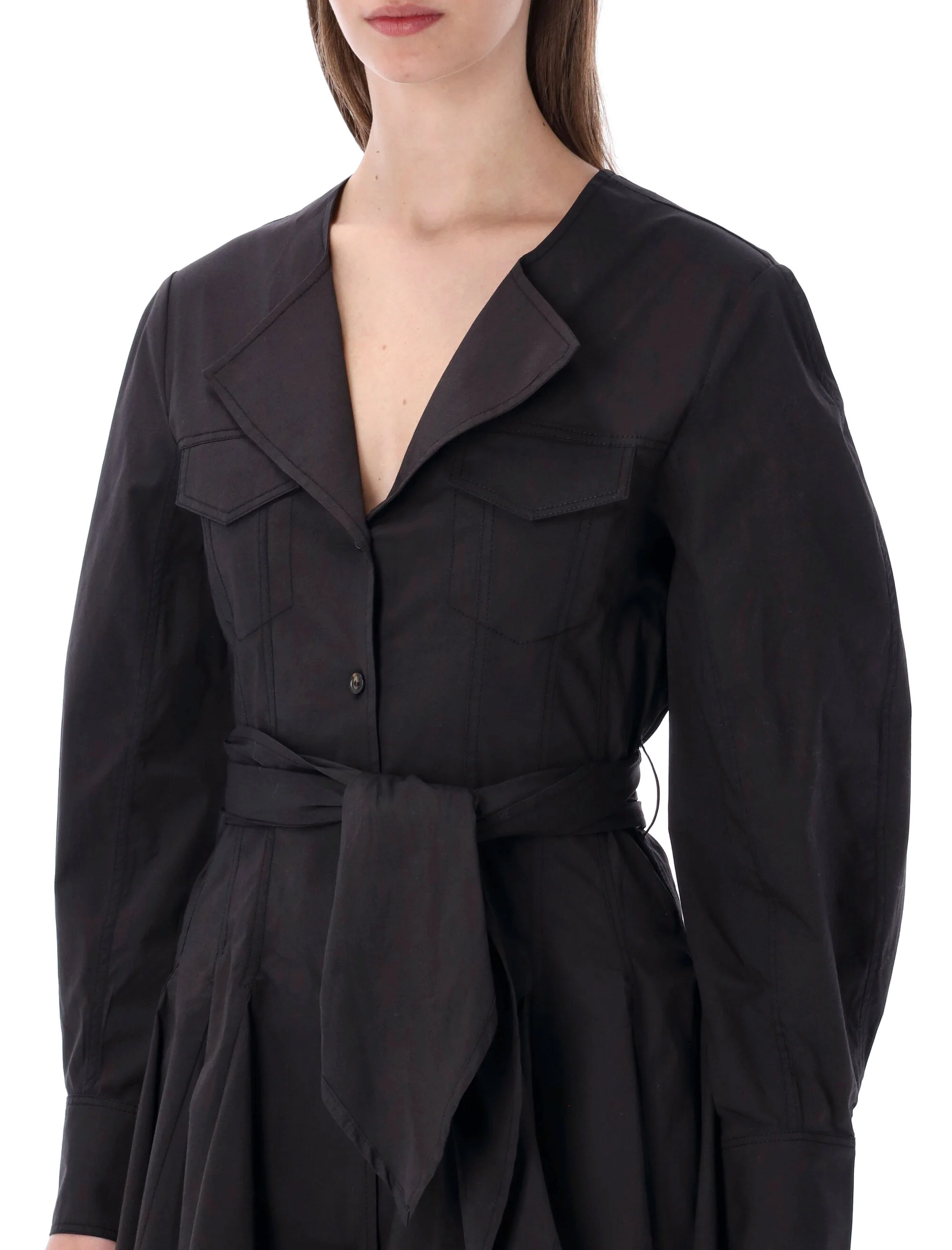 Ganni Mini Short Chemise Dress - Image 3