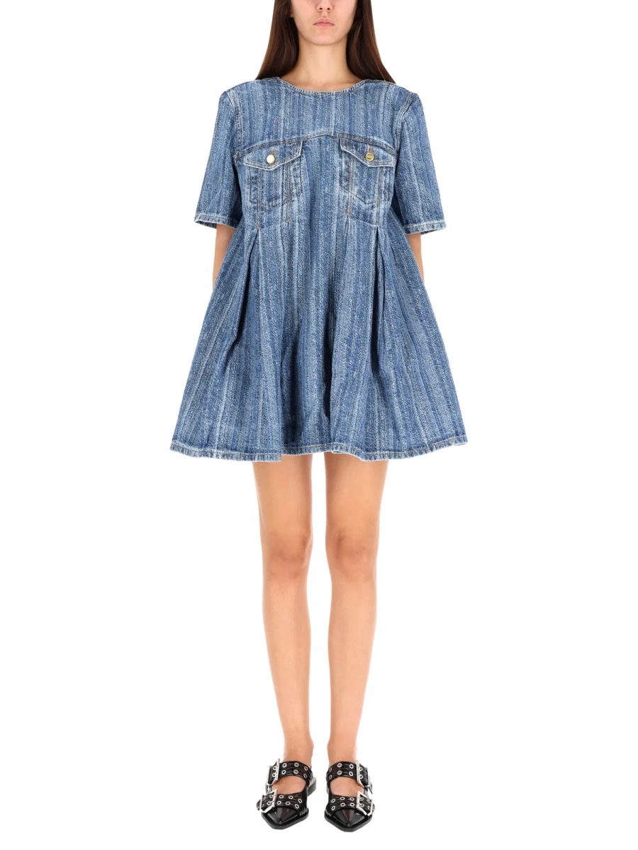 Ganni Organic Cotton Denim Mini Dress - Image 5