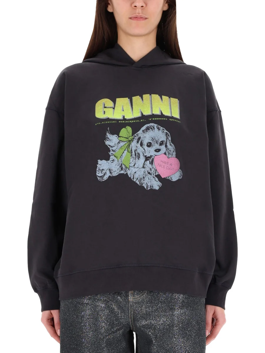 Ganni Organic Cotton Sweatshirt for Women - FW25