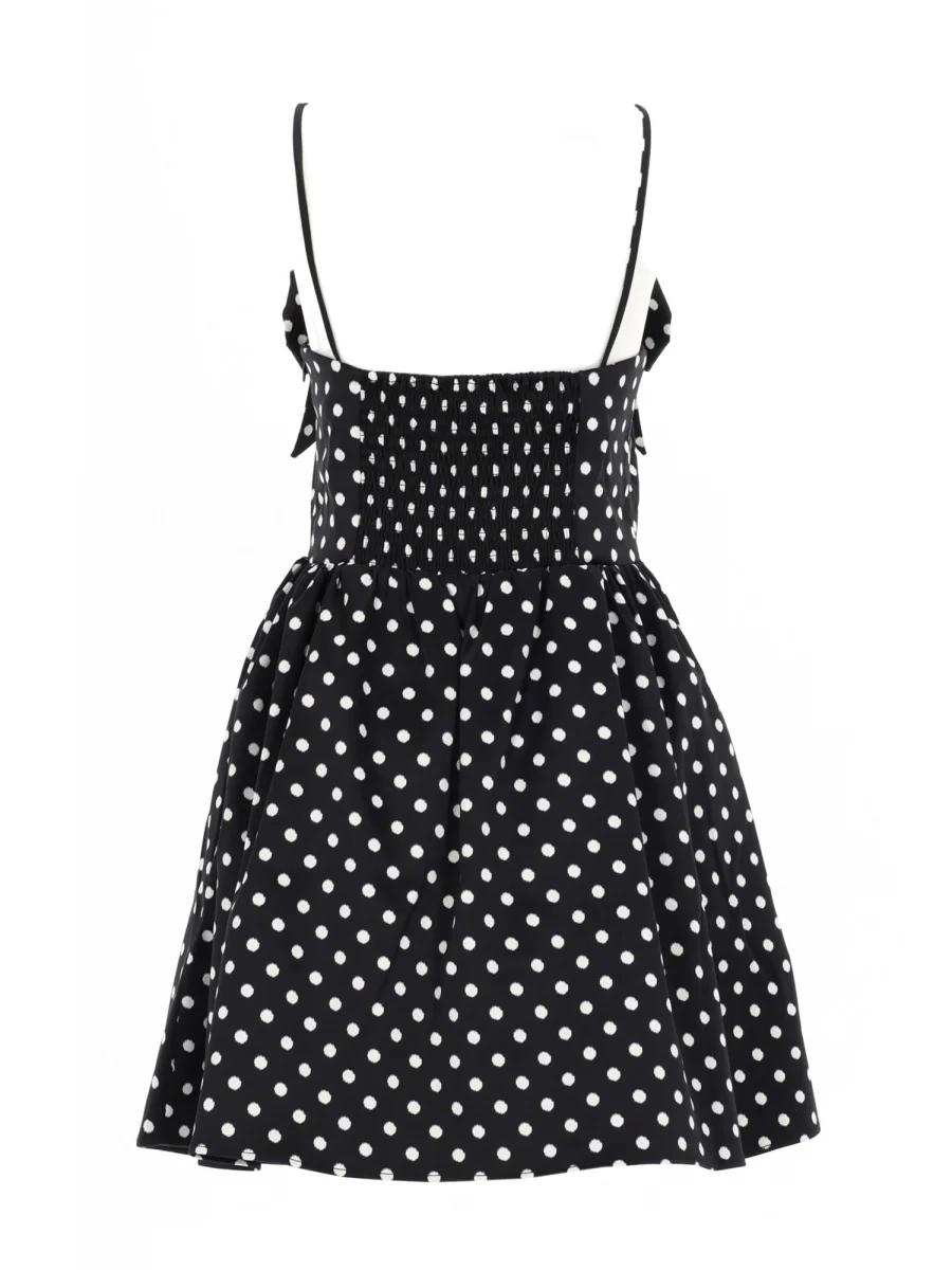 GANNI Polka-Dot Satin Mini Dress - Image 6