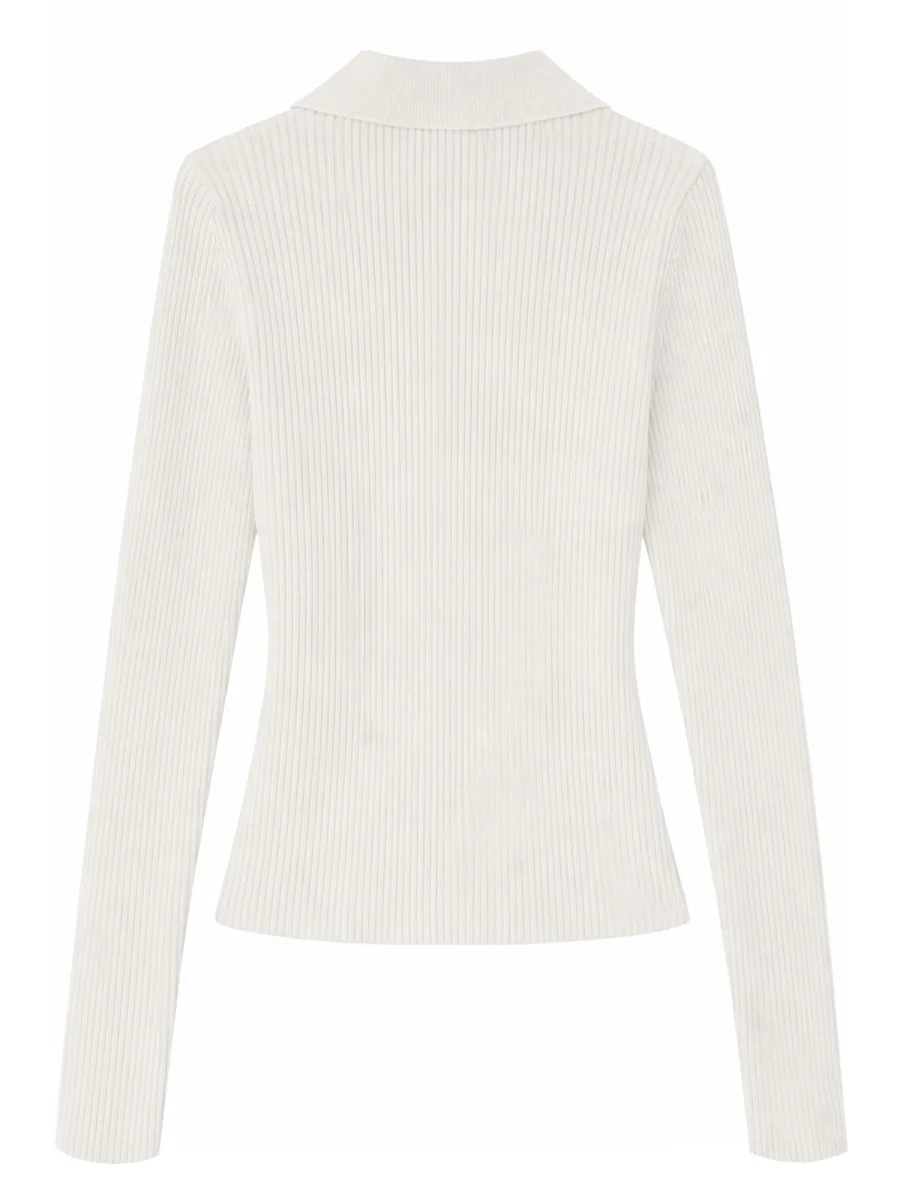 GANNI Ribbed Polo Shirt - Image 2