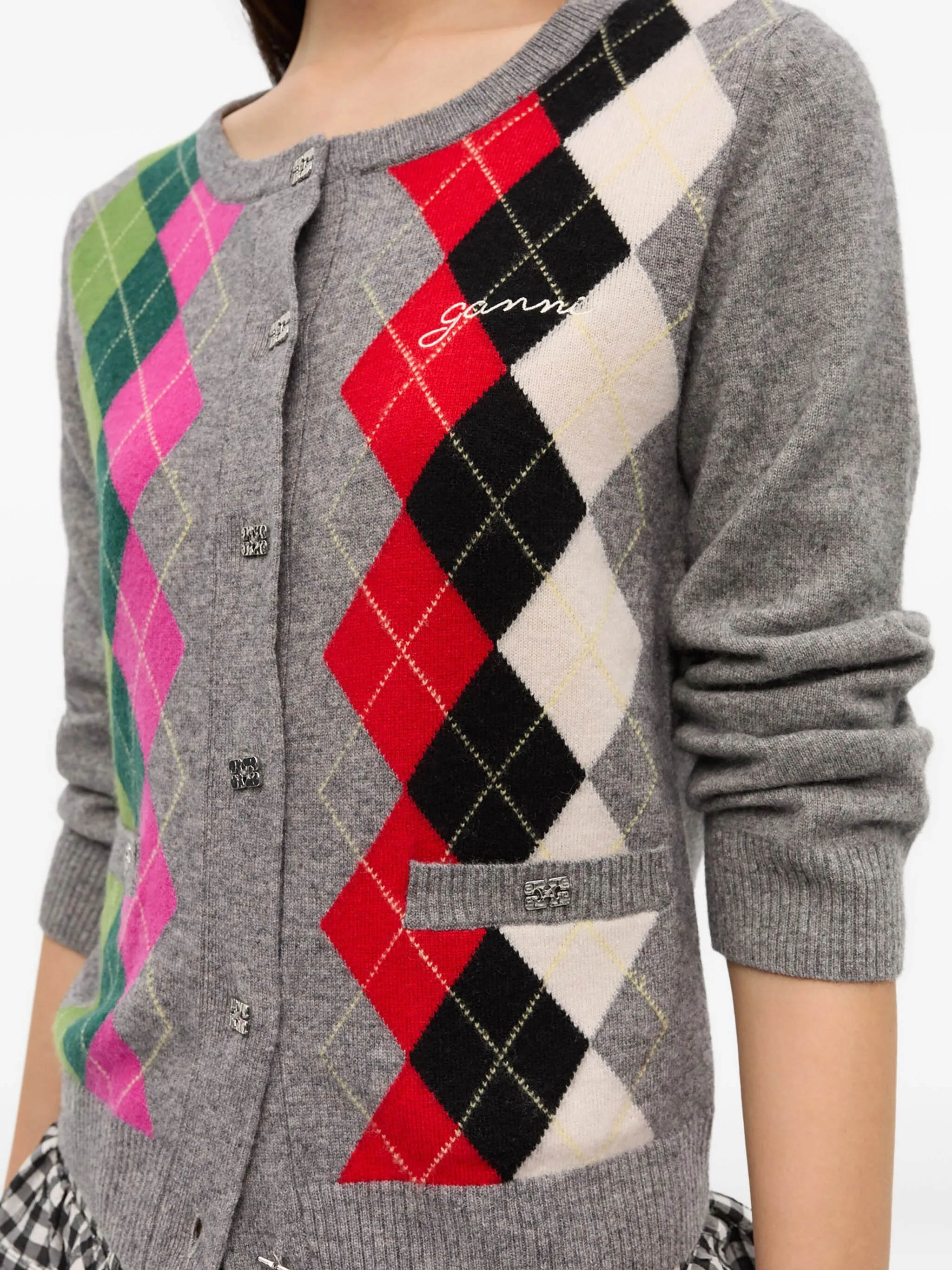 Ganni Round Neckline Long Sleeve Sweater with Button Closure - Size S - Image 5