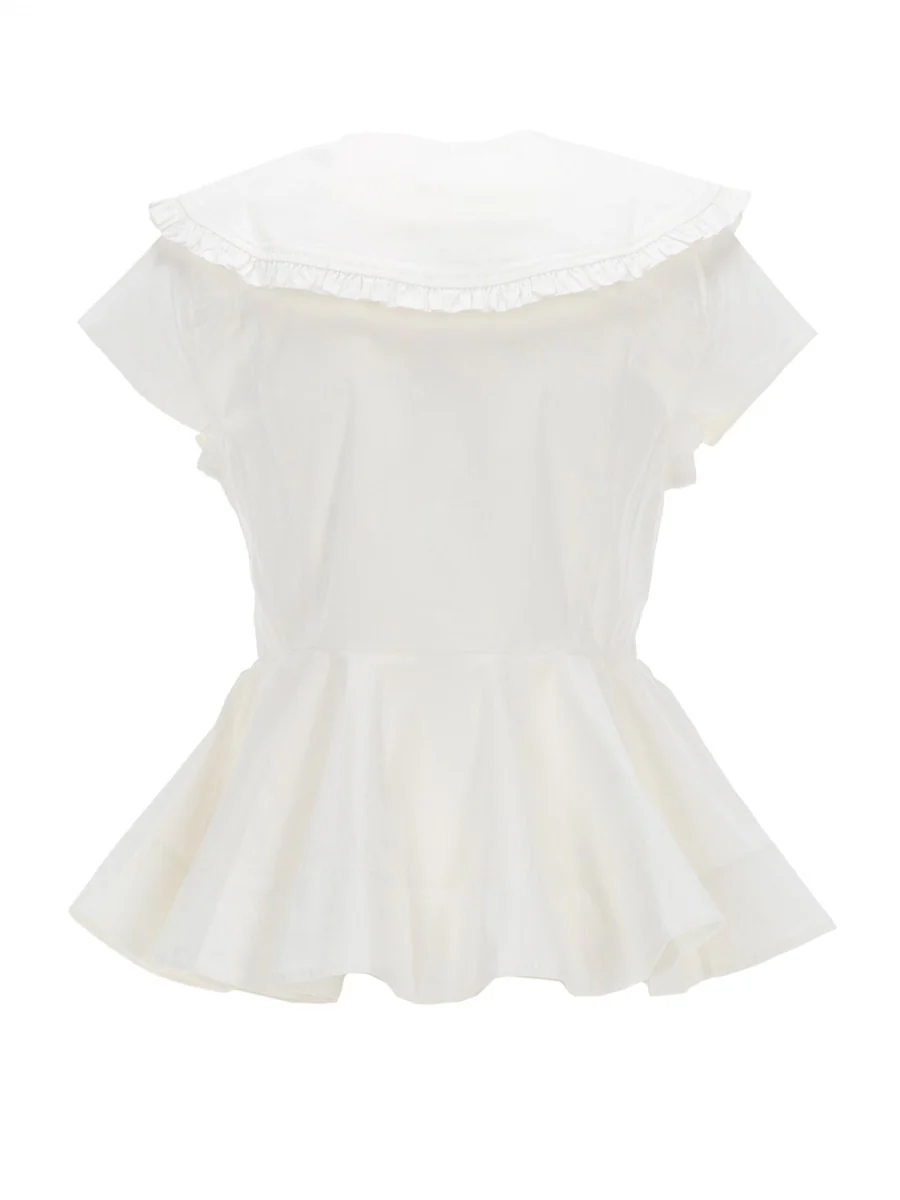 GANNI Ruffle Collar Button-Up Shirt - Image 2