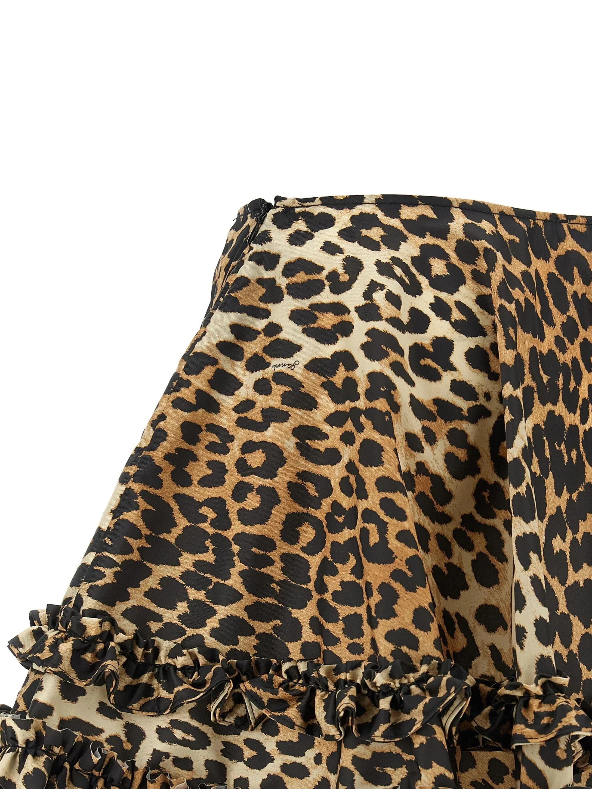 GANNI Ruffled Leopard-print Mini Skirt - Image 3