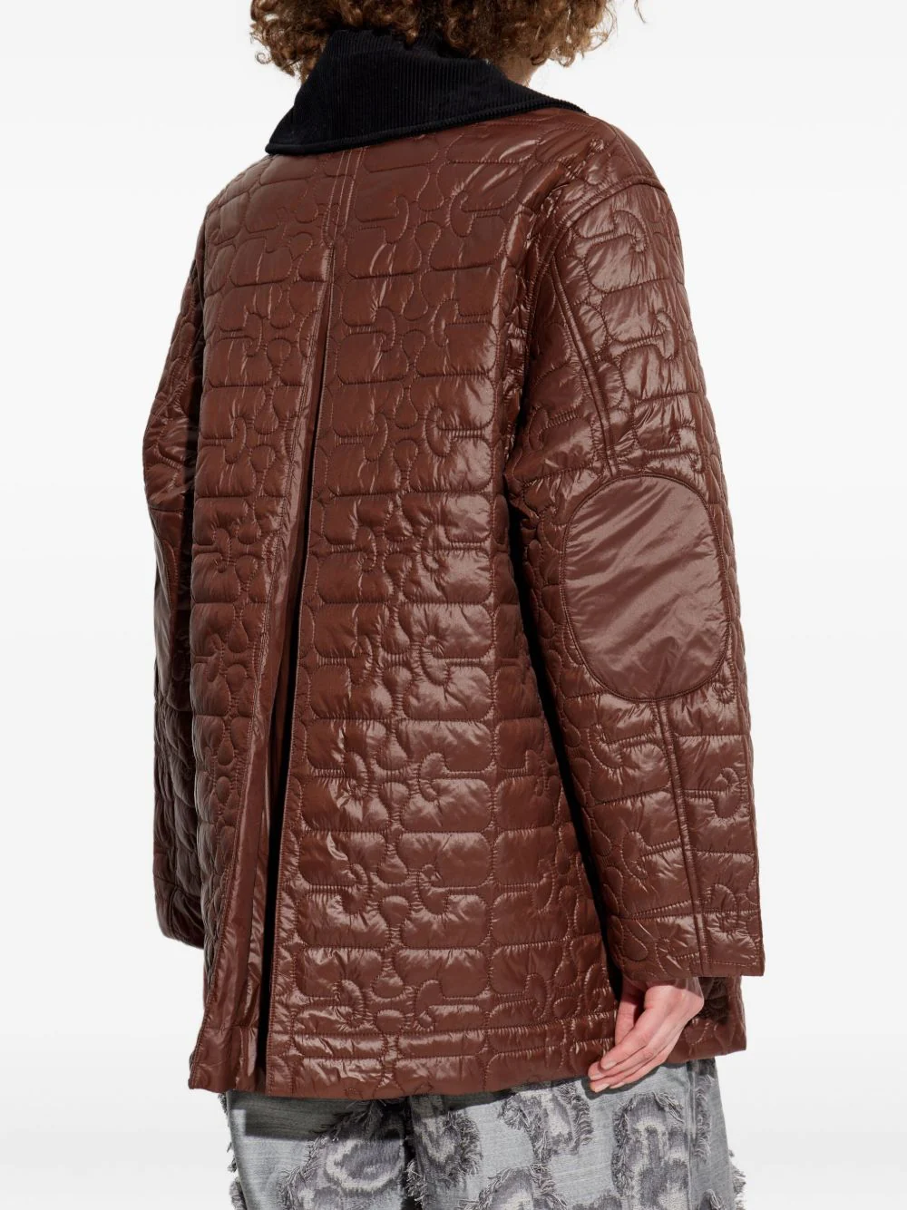 GANNI Shiny Quilt Midi Jacket - Image 3