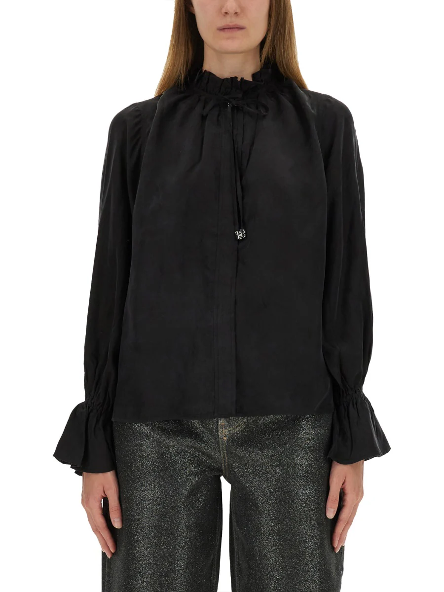 GANNI Shirt in Polyamide Polyester