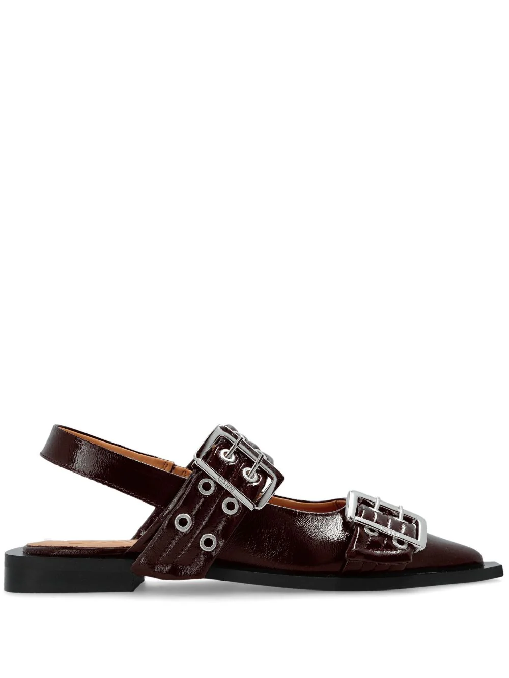 Ganni Slingback Block Heels with Metallic Accents - 3 cm Heel Height