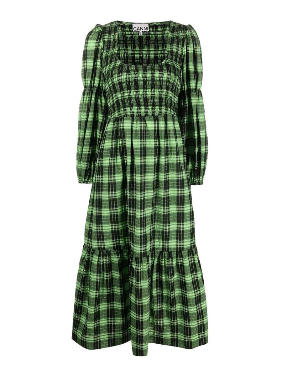 GANNI Smocked Maxi Dress