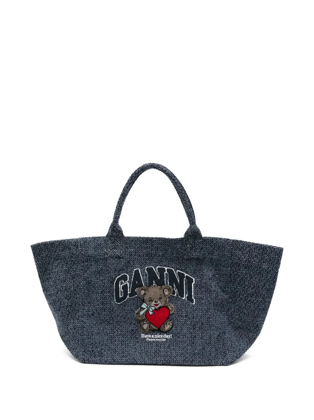 Ganni Stylish Tote Handbag with Cotton Lining and Internal Pocket