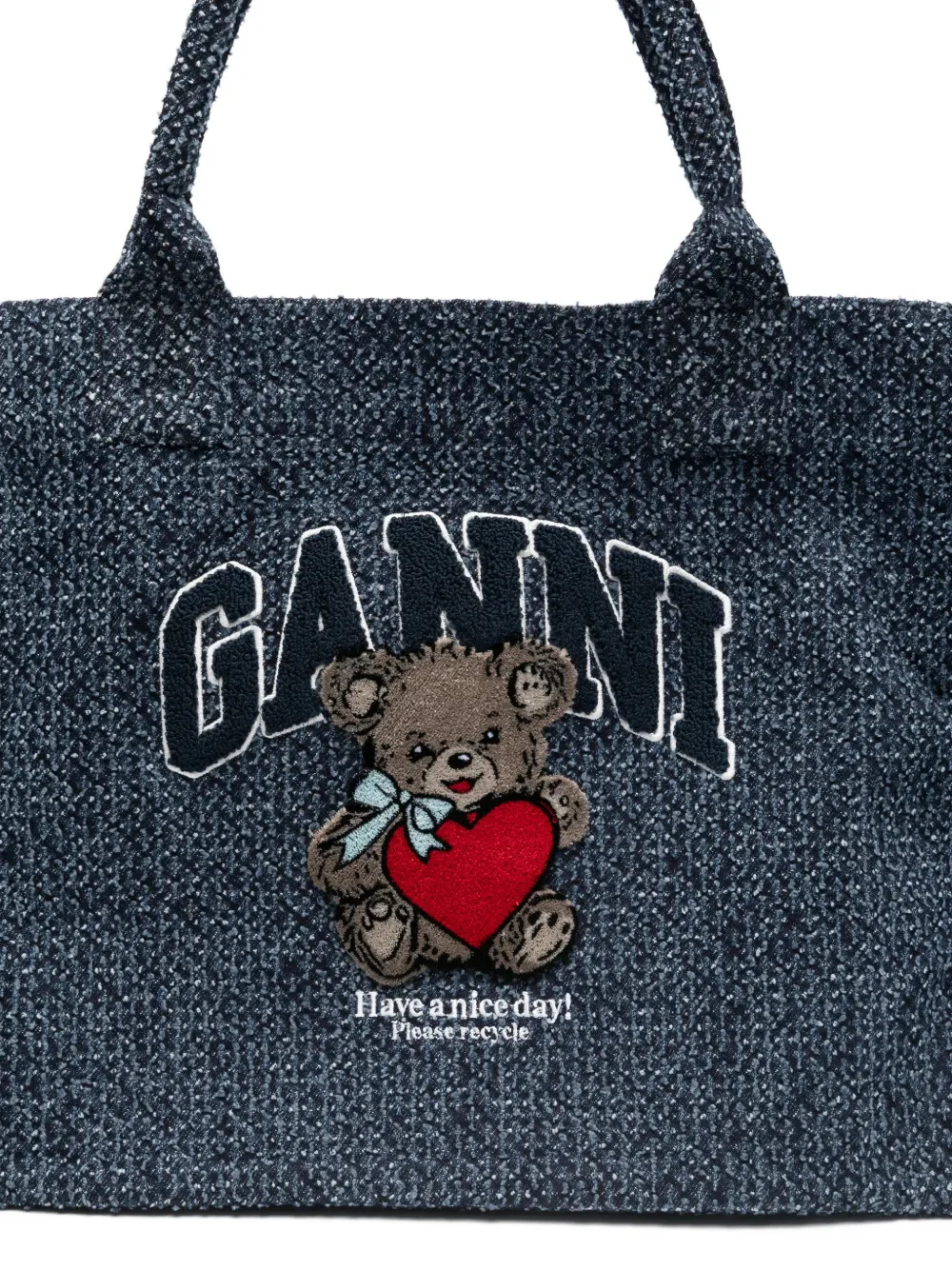 Ganni Stylish Tote Handbag with Cotton Lining and Internal Pocket - Image 4