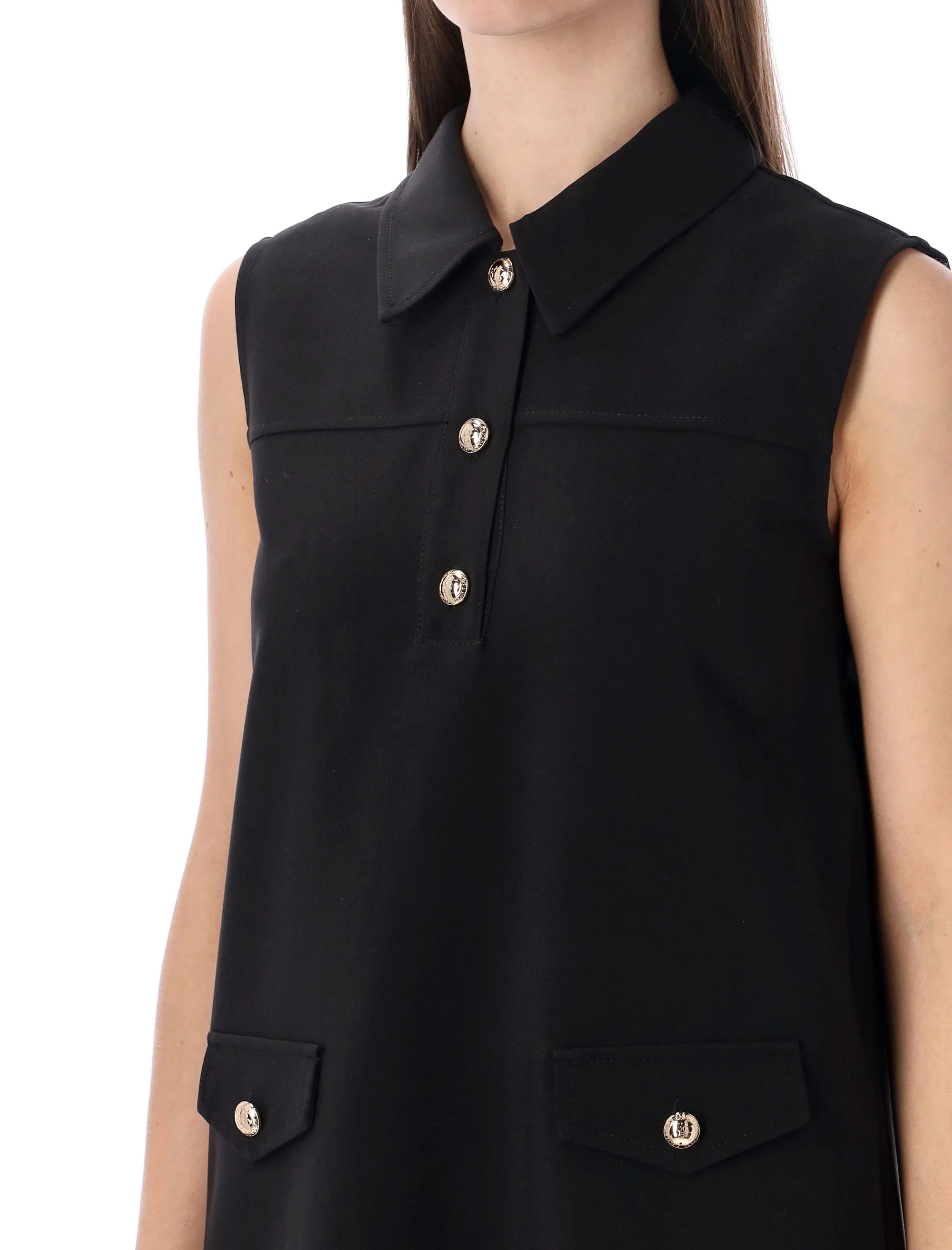 GANNI Twill Suiting Mini Dress - Image 3
