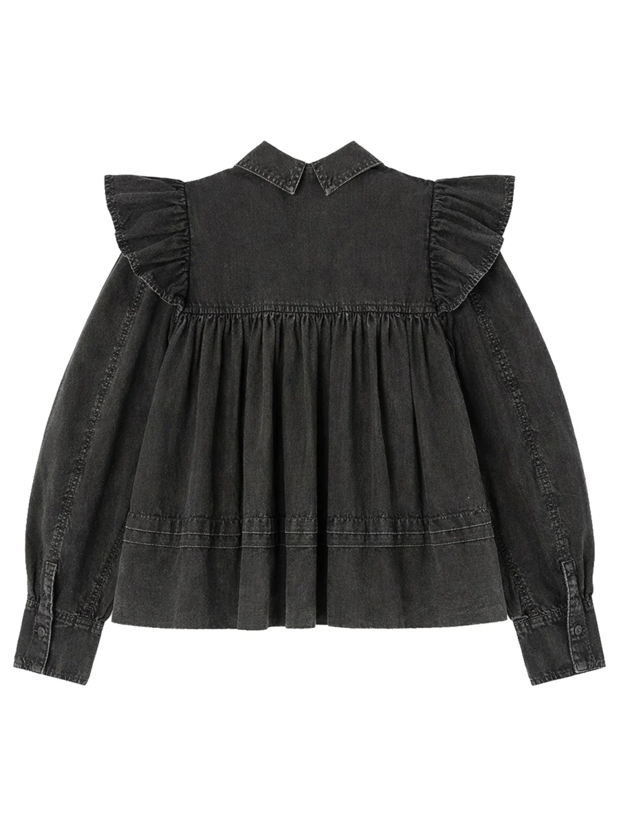 GANNI Washed Frill Blouse - Image 2