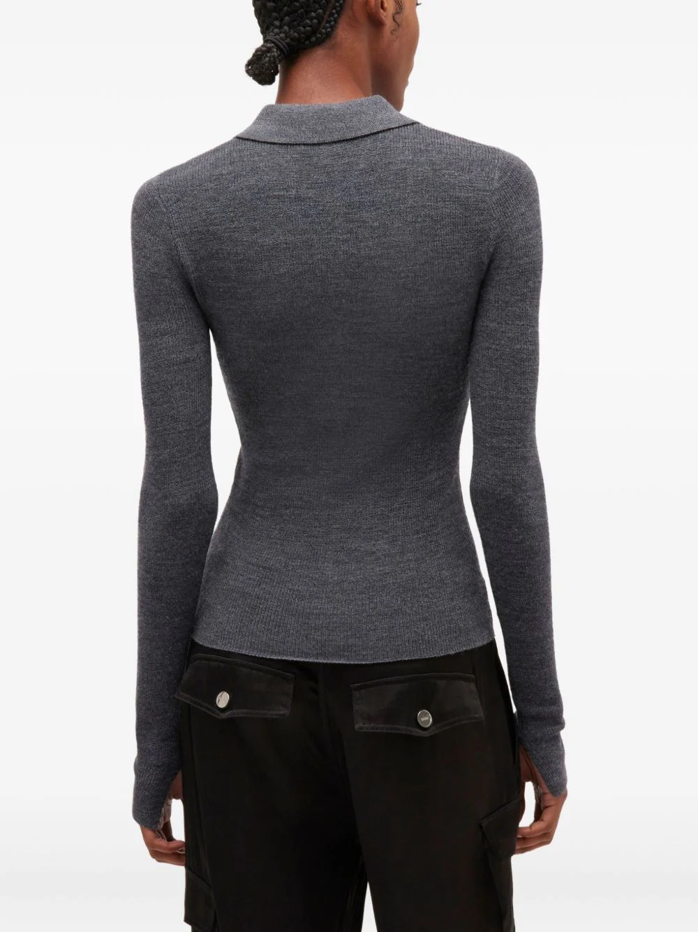 Ganni Women's Polo Neck Sweater with Long Sleeves - Size S - Image 4