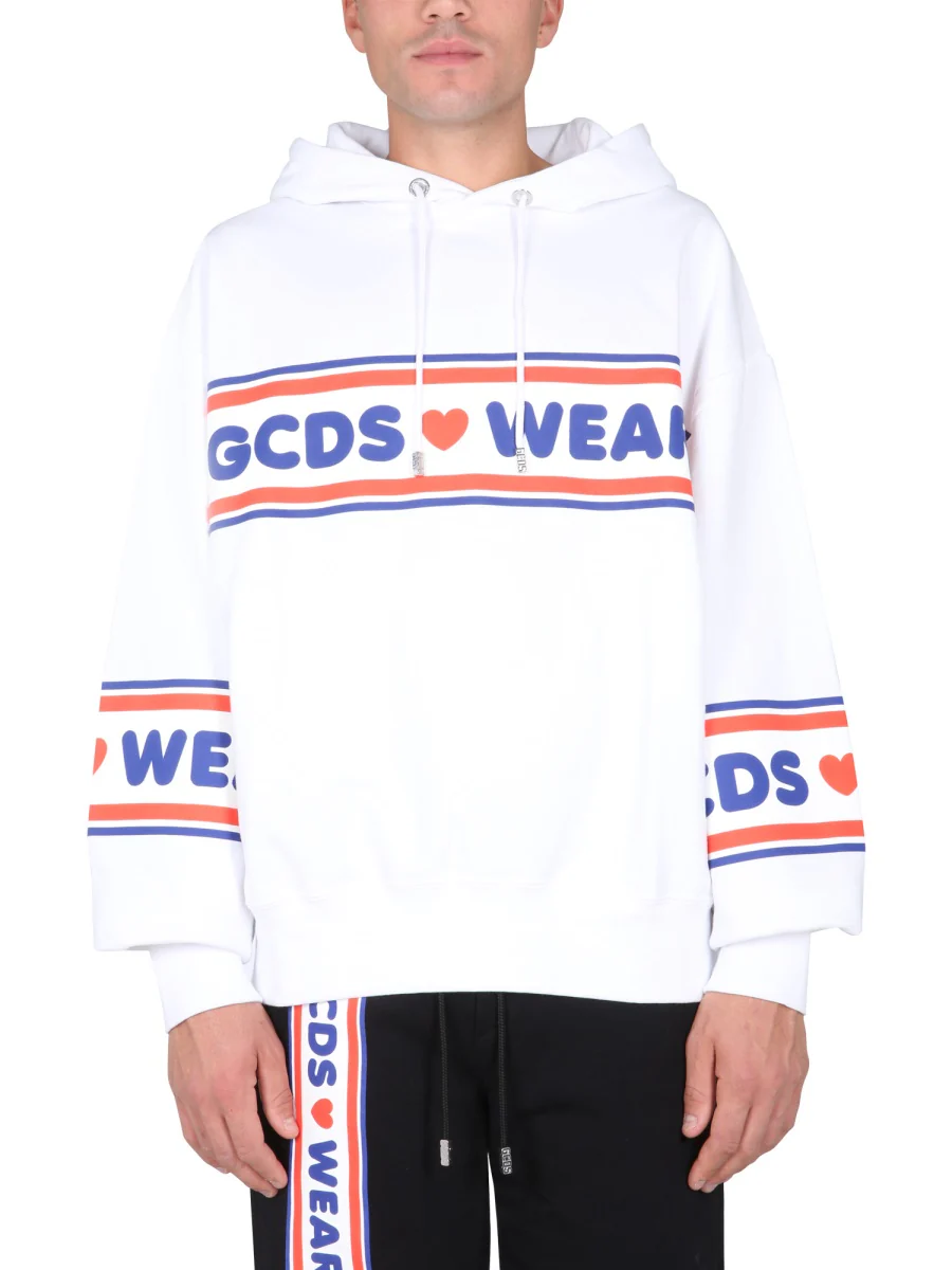 GCDS Logo-print Cotton Hoodie - Image 5
