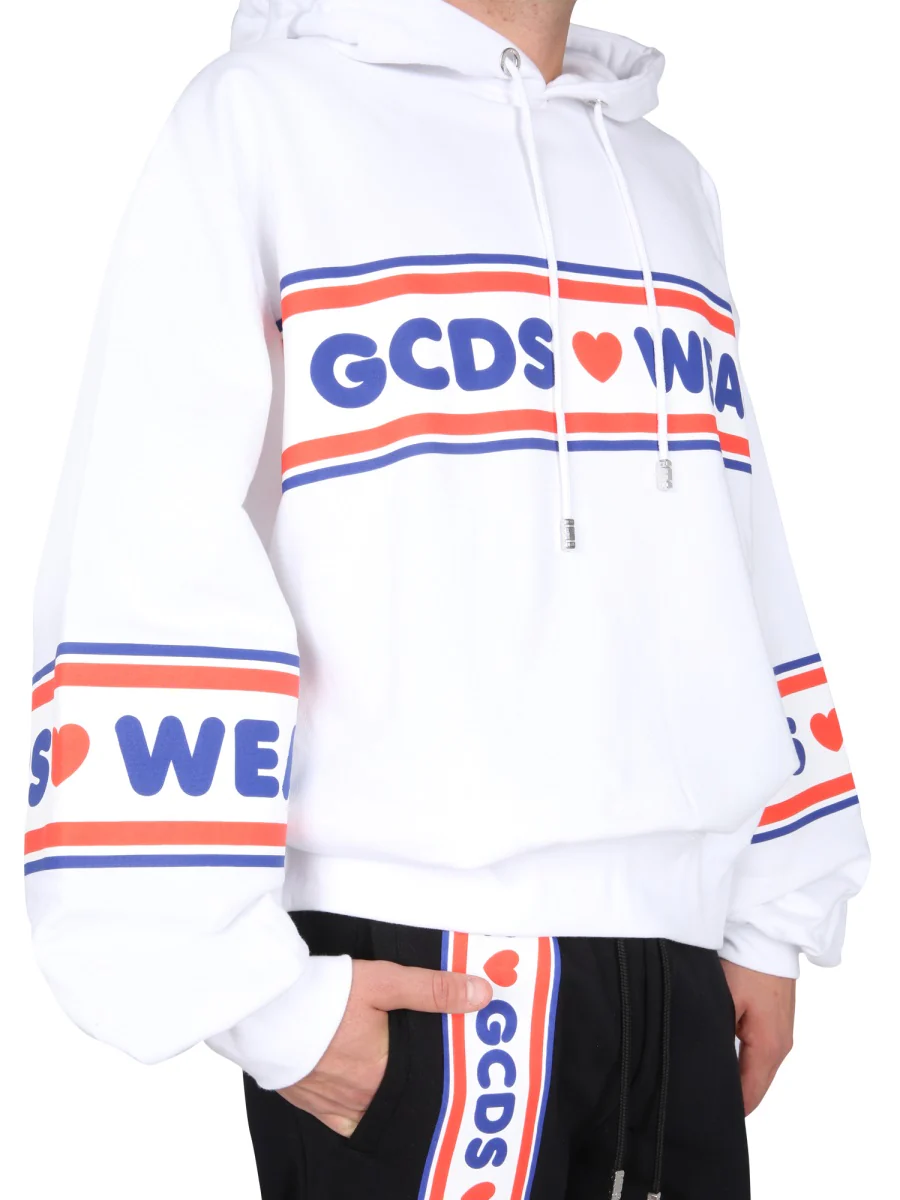 GCDS Logo-print Cotton Hoodie - Image 7