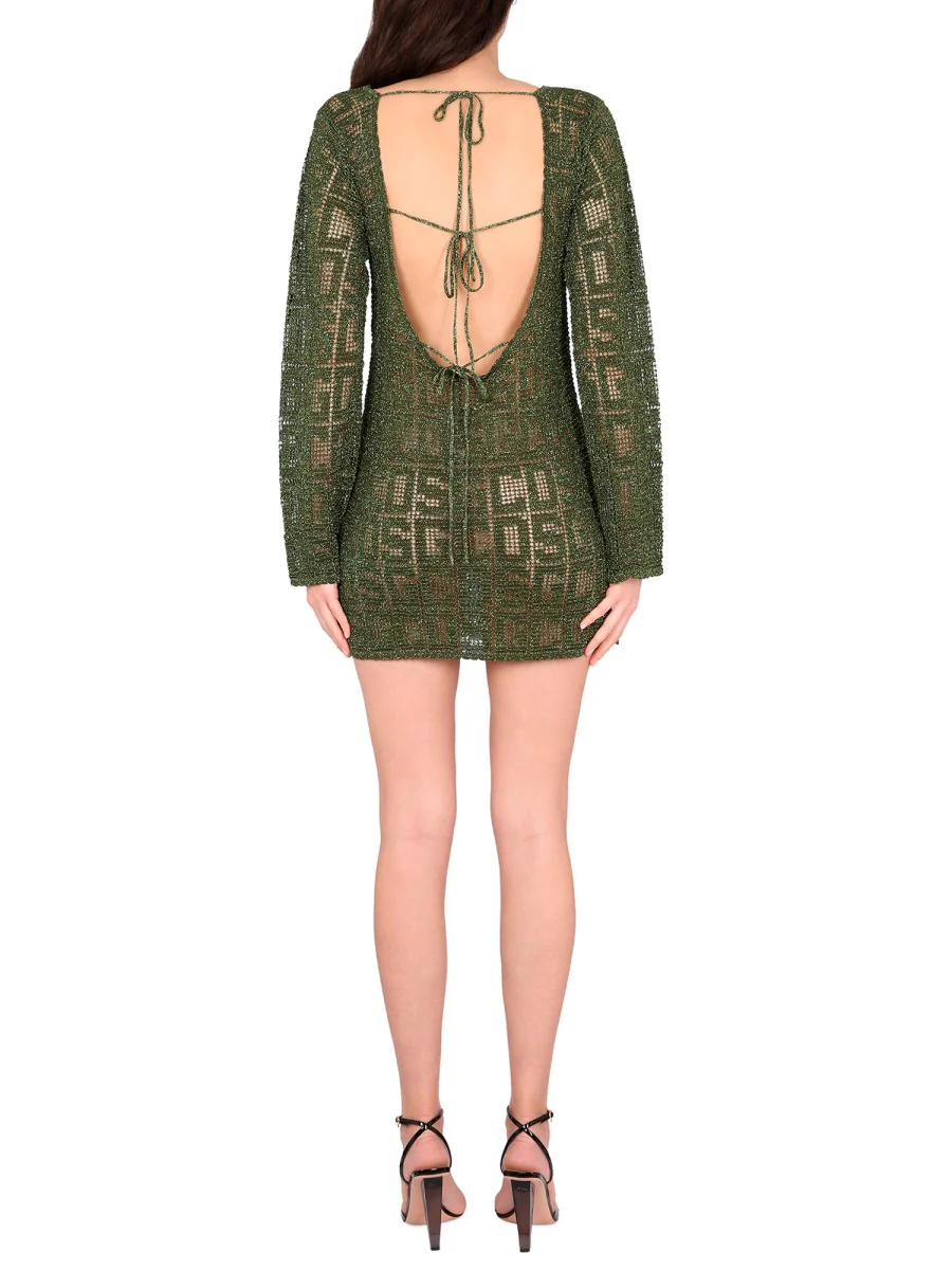 Gcds Monogram Midi Dress with Boat Neckline - Image 3