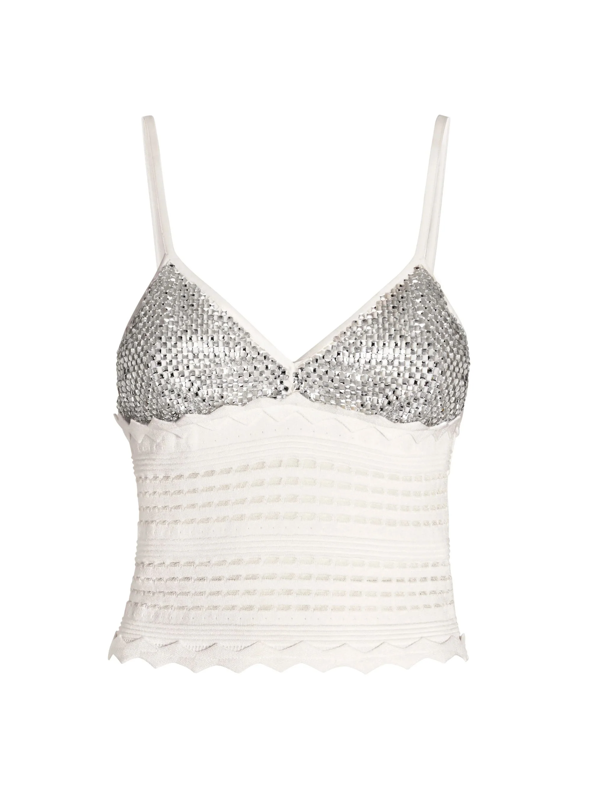 Genny Knitted Top with Rhinestone Mesh