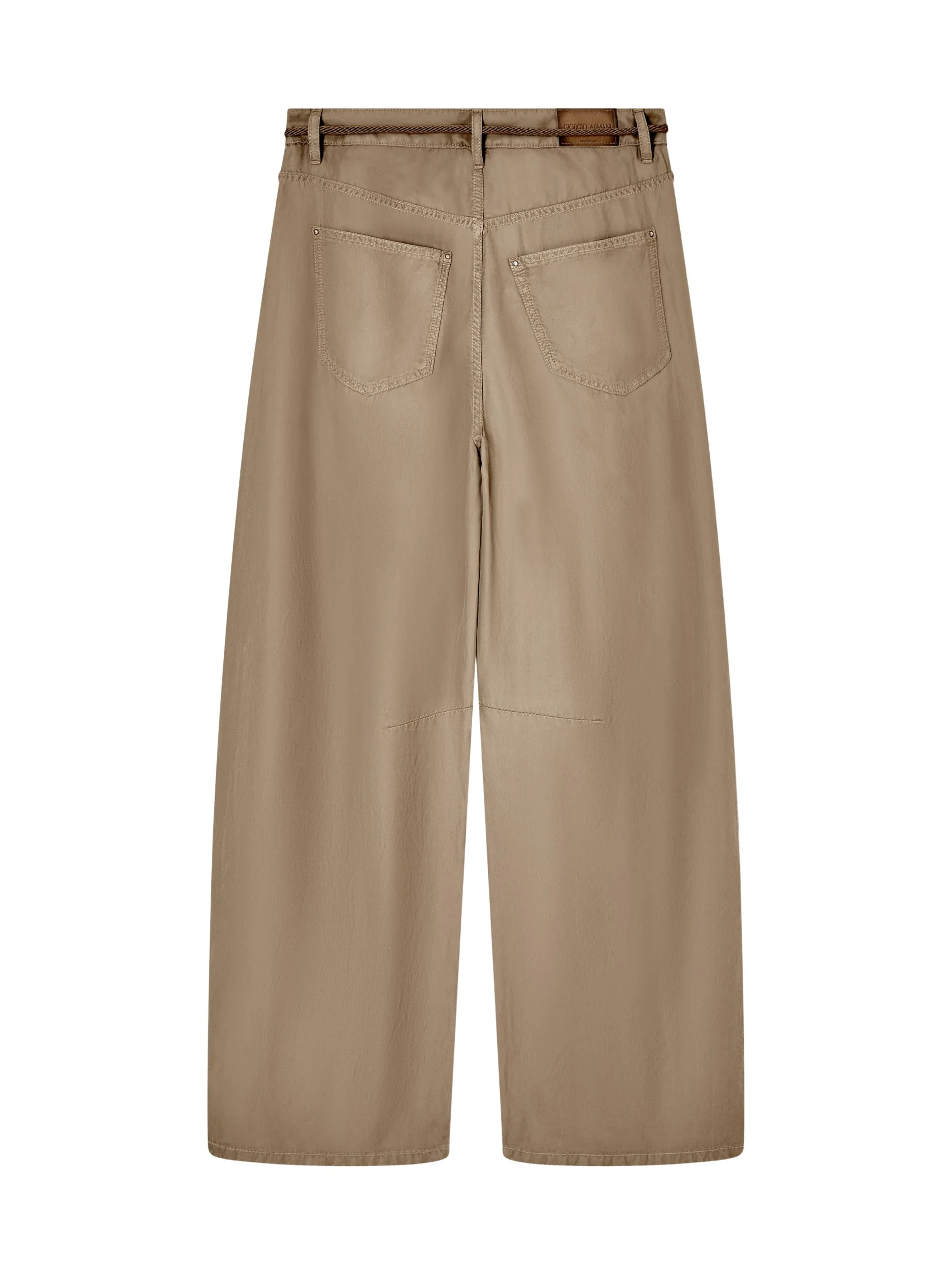 Giorgio Armani Cupro and Linen Trousers with Belt - Image 2