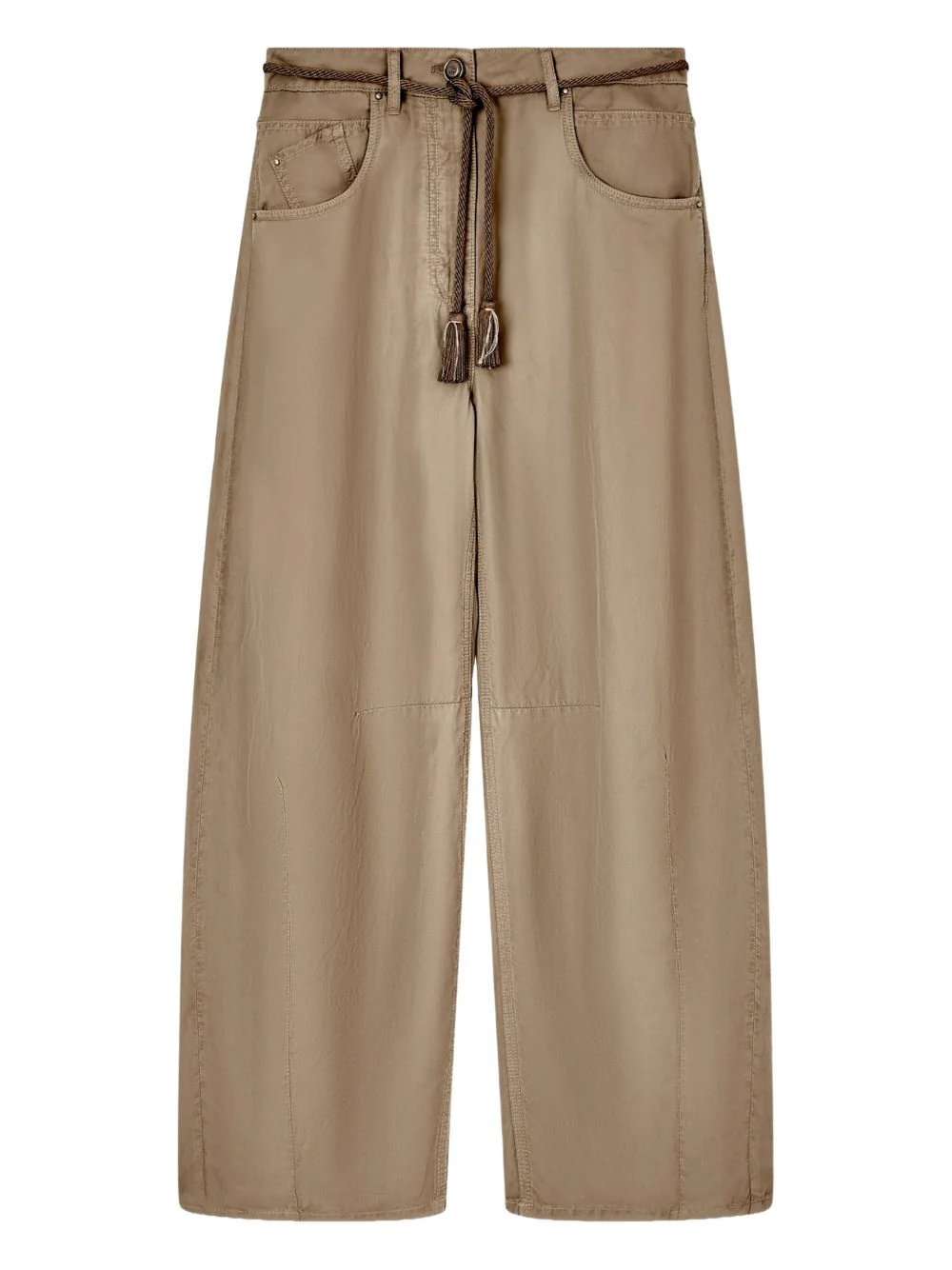 Giorgio Armani Cupro and Linen Trousers with Belt - Image 4