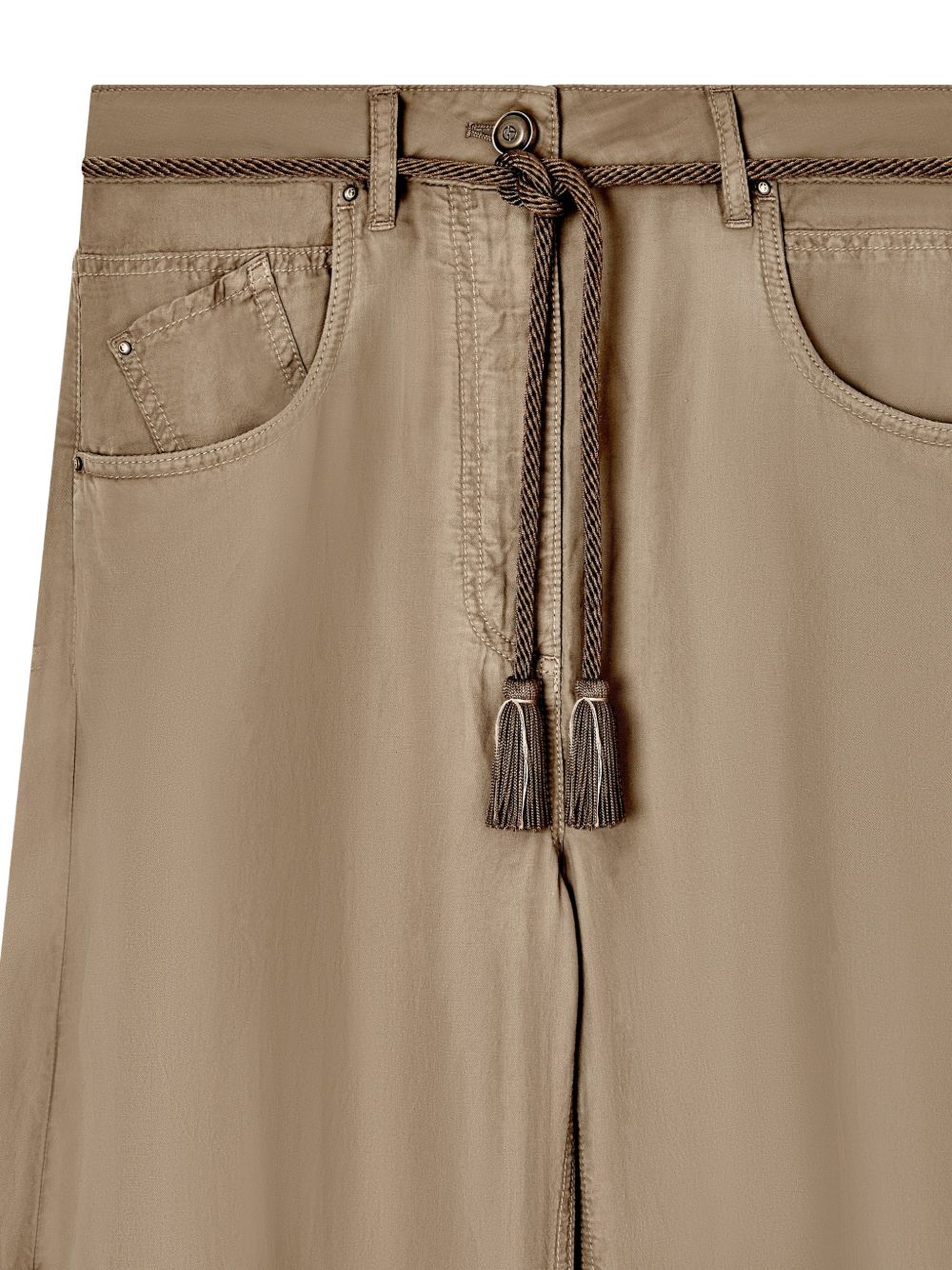 Giorgio Armani Cupro and Linen Trousers with Belt - Image 5