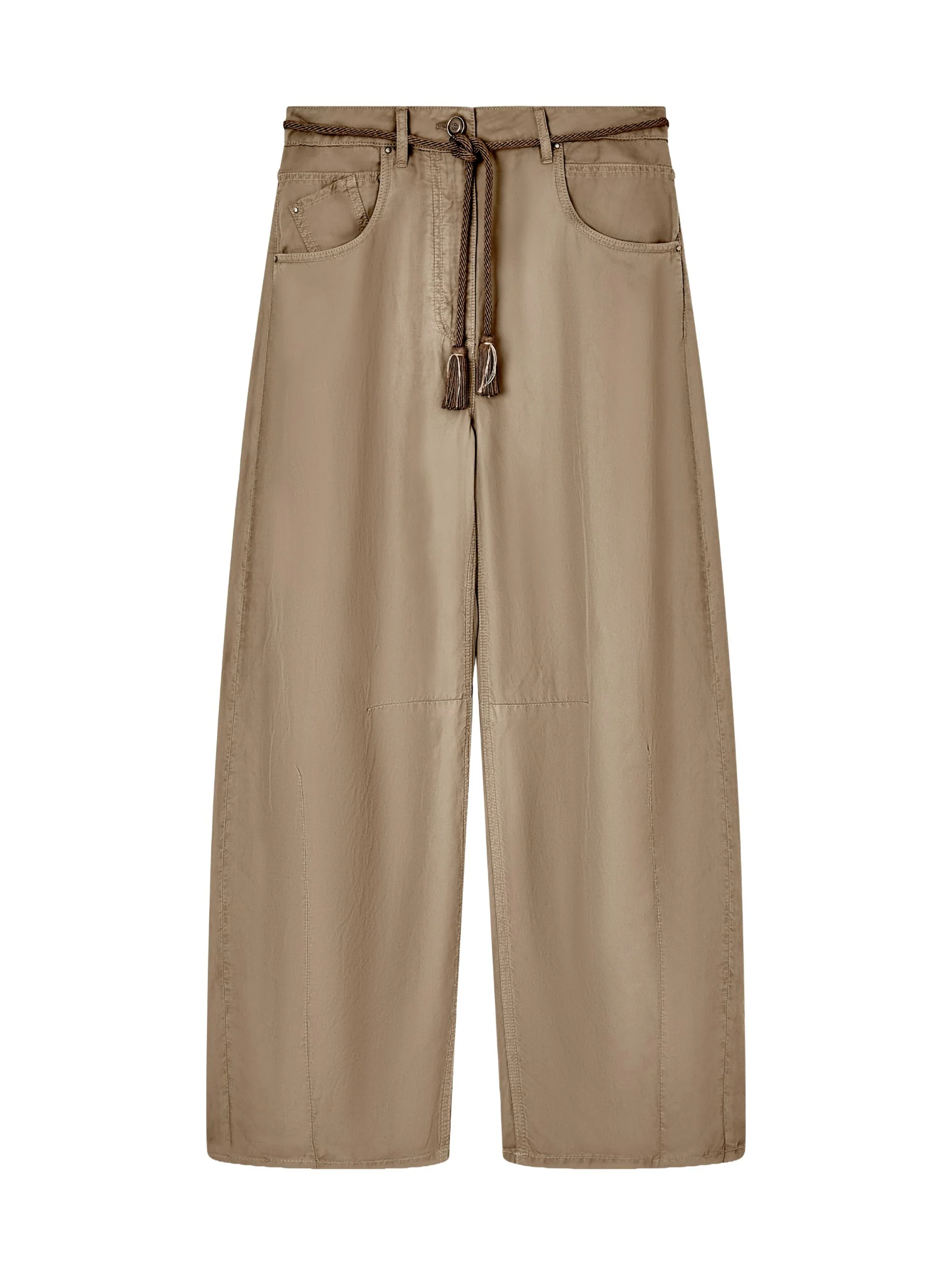 Giorgio Armani Cupro and Linen Trousers with Belt - Image 7