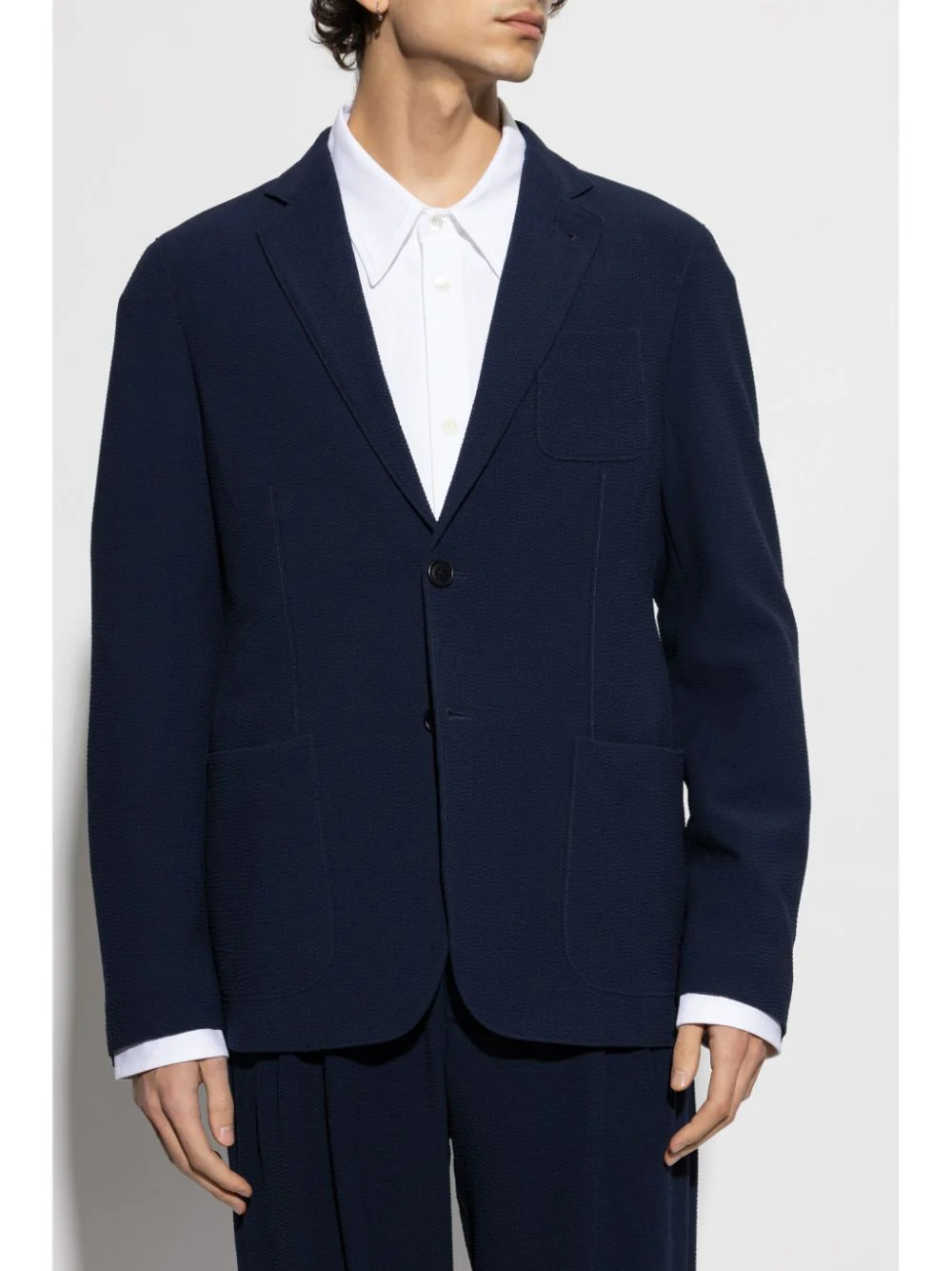 Giorgio Armani Front Button Fastening Jacket with Three Front Patch Pockets - Image 3