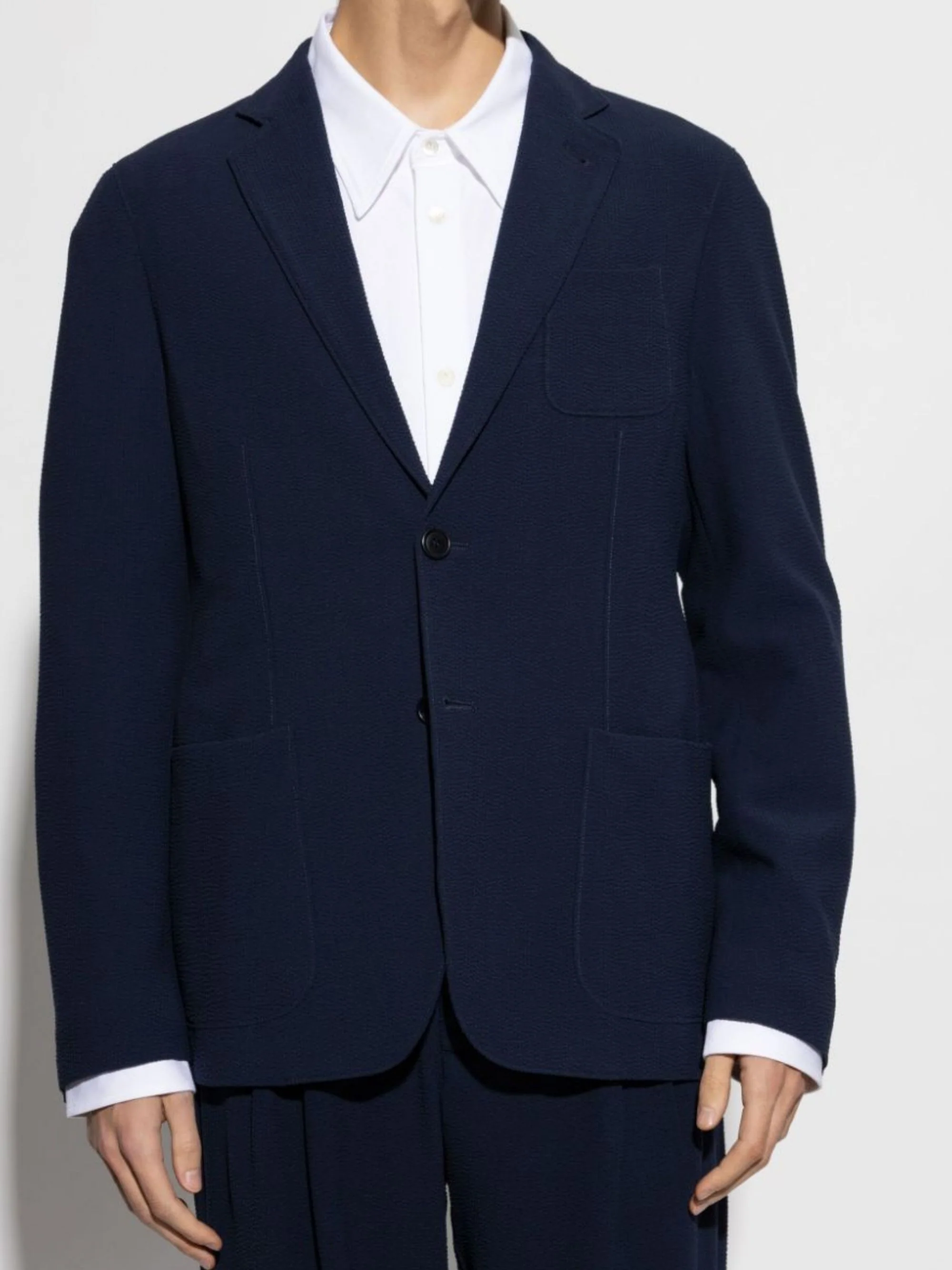 Giorgio Armani Front Button Fastening Jacket with Three Front Patch Pockets - Image 7