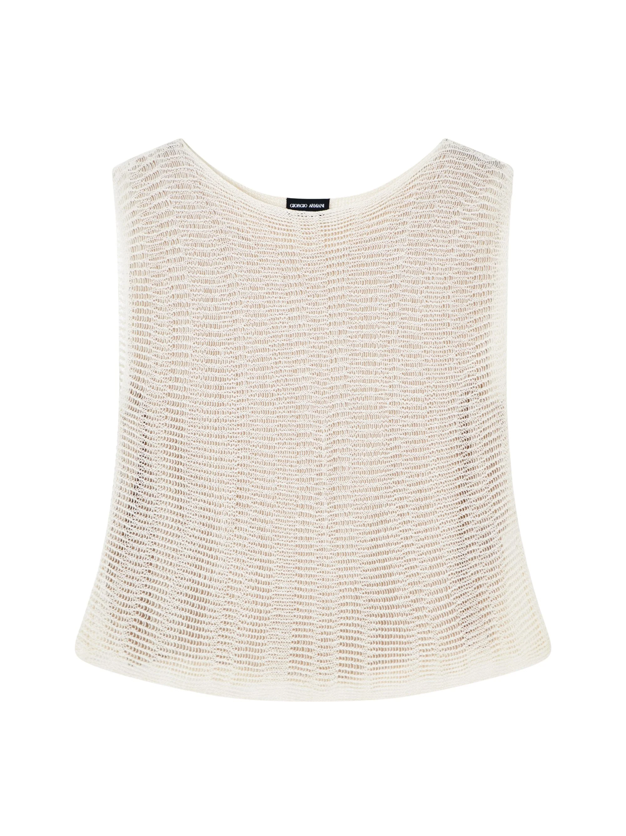 Giorgio Armani Linen and Copper Knit Sleeveless Top