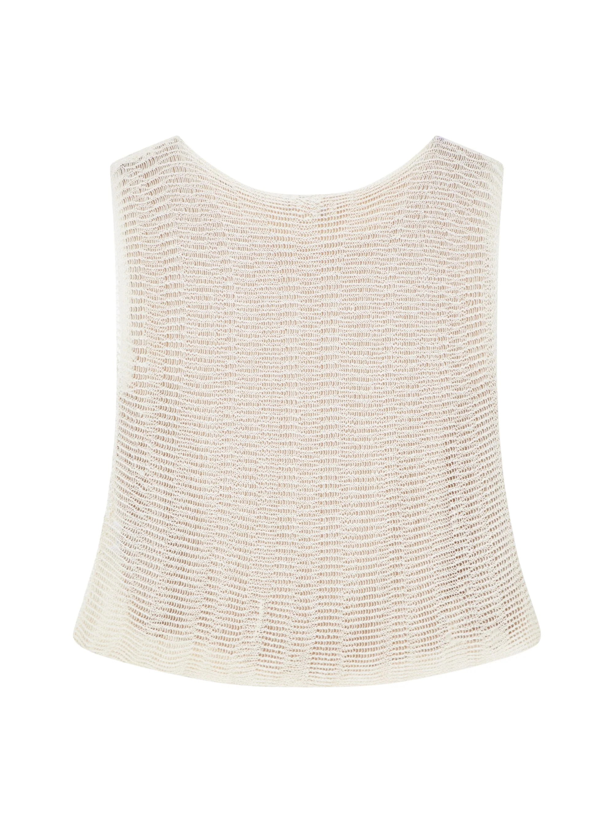 Giorgio Armani Linen and Copper Knit Sleeveless Top - Image 2