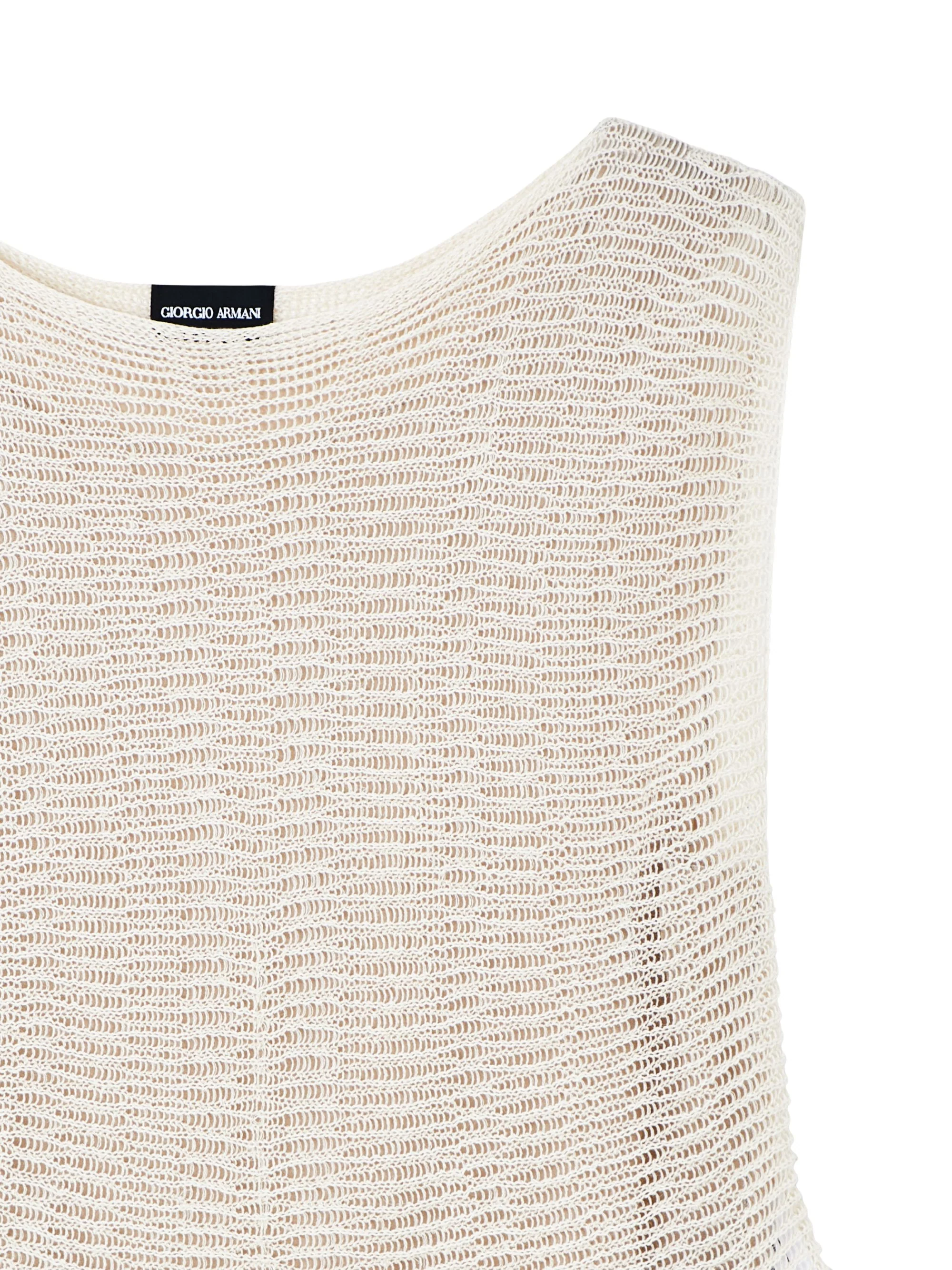 Giorgio Armani Linen and Copper Knit Sleeveless Top - Image 3