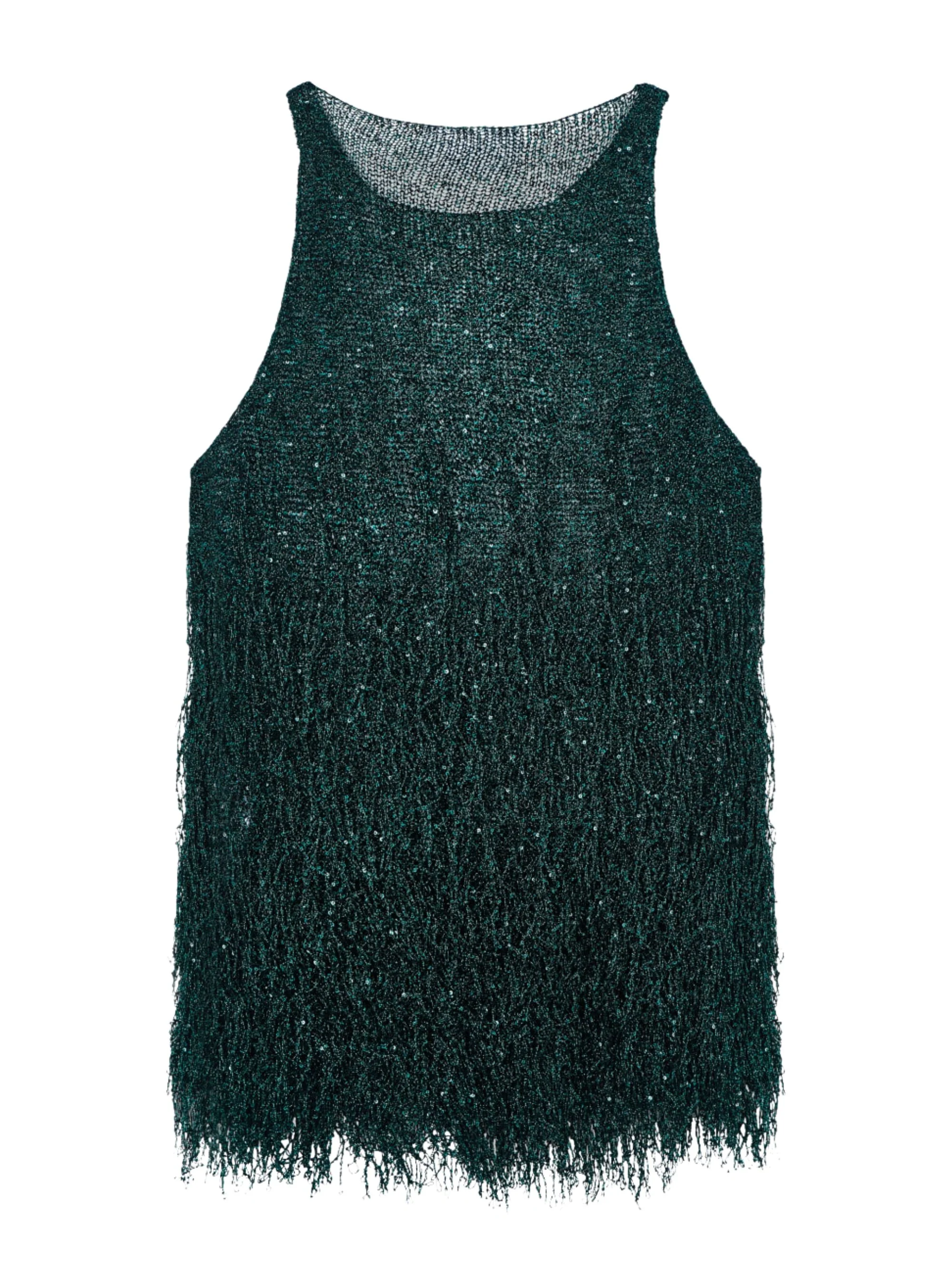 Giorgio Armani Lurex Jersey Top with Fringes - Image 2