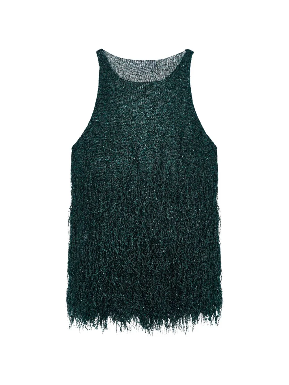 Giorgio Armani Lurex Jersey Top with Fringes - Image 4