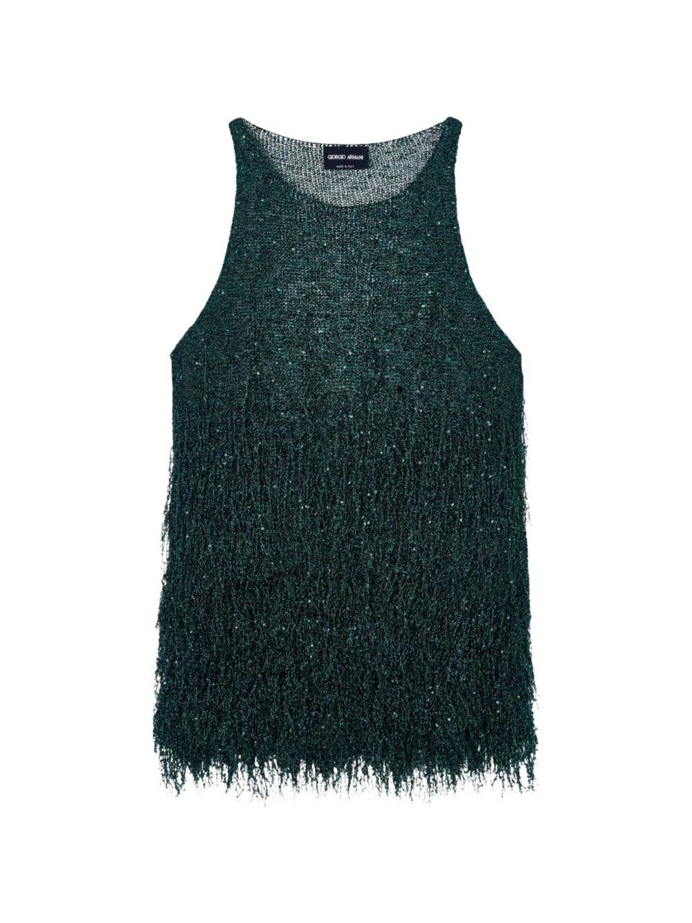 Giorgio Armani Lurex Jersey Top with Fringes - Image 5