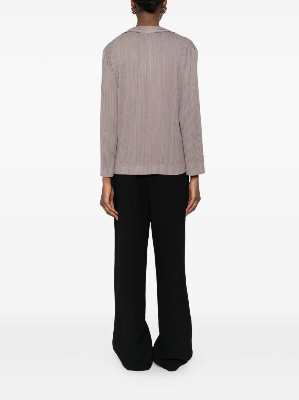 Giorgio Armani Women's Pleated Long Sleeve T-Shirt with Notched Lapels - Image 7