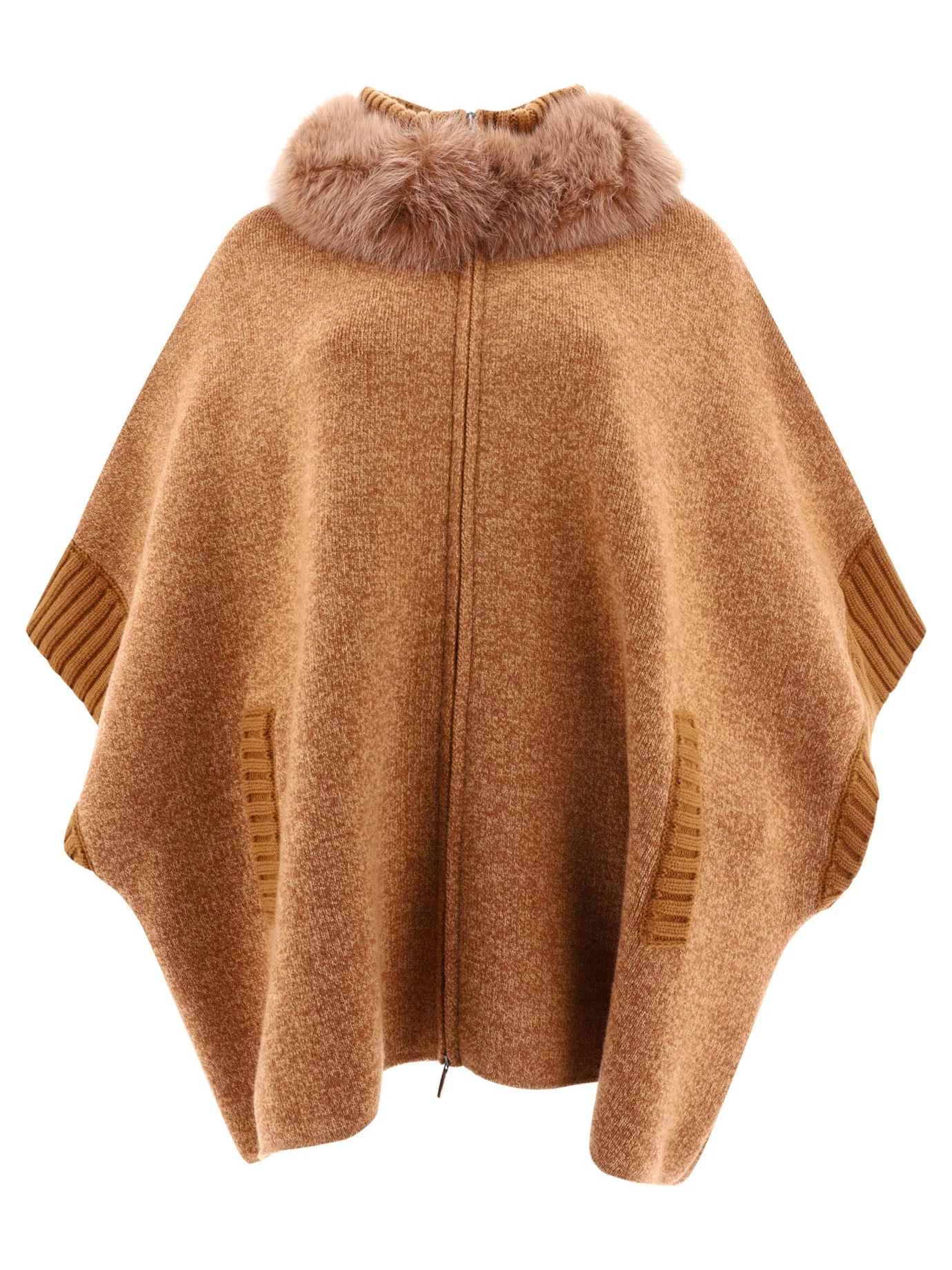 GIOVI Fur-trimmed Wool Cape