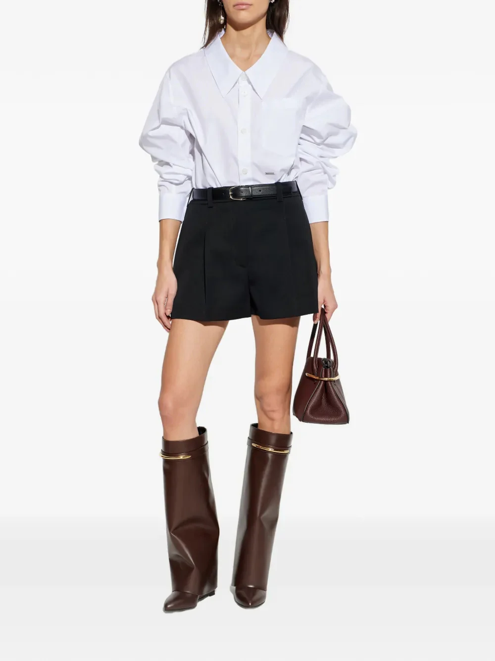 Givenchy Women's Wool Shorts with Belt Loops and Hook Closure - Image 2