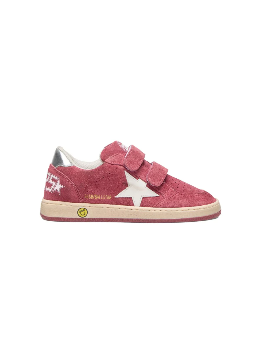 GOLDEN GOOSE Ball Star Nappa Leather and Suede Sneakers with Laminated Star and Heel Tab Shoes