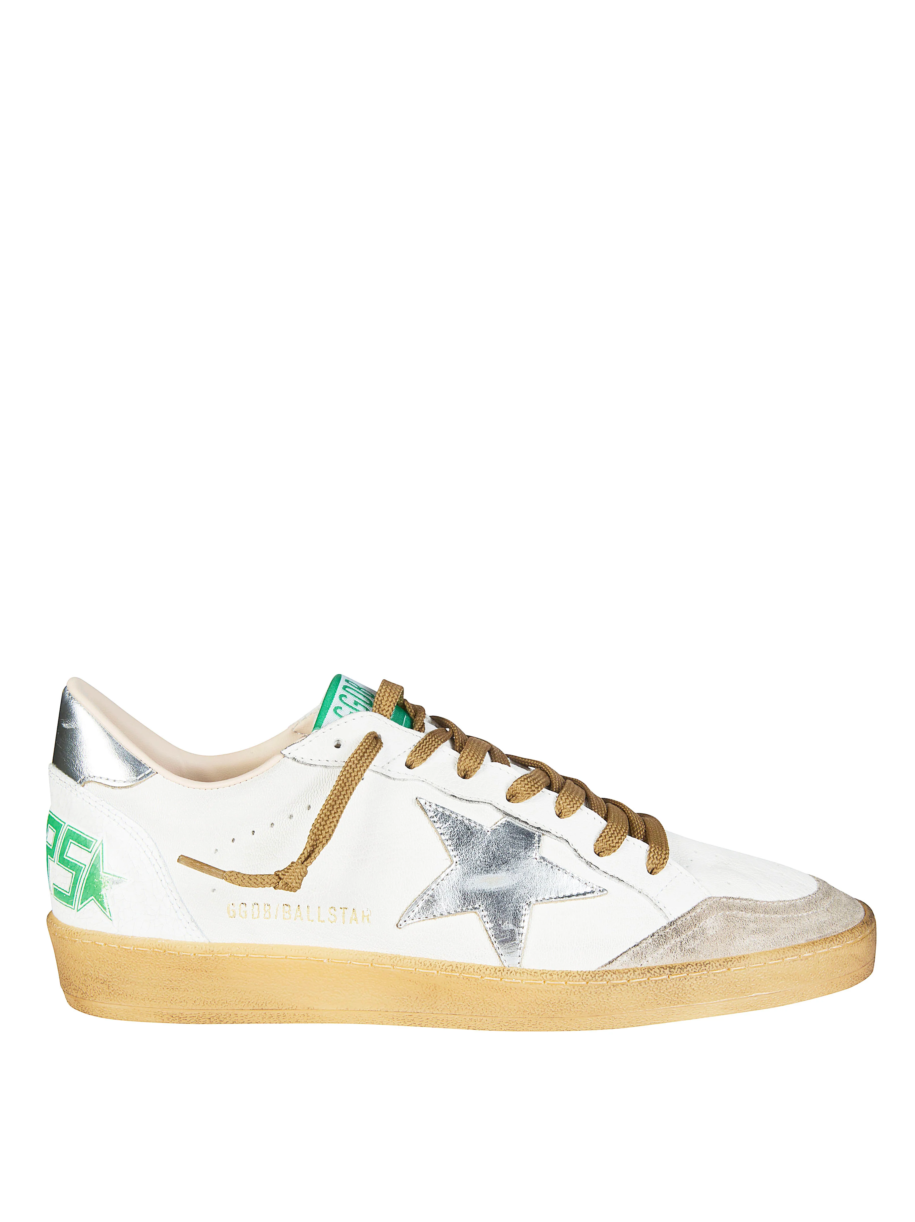 Golden Goose Ball Star Suede Glitter-Star Low-Top Sneakers