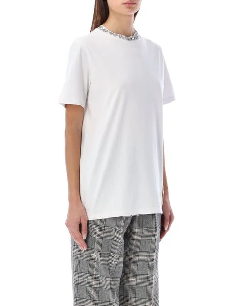 GOLDEN GOOSE Cotton T-Shirt with Crystal Embellishments - Image 5