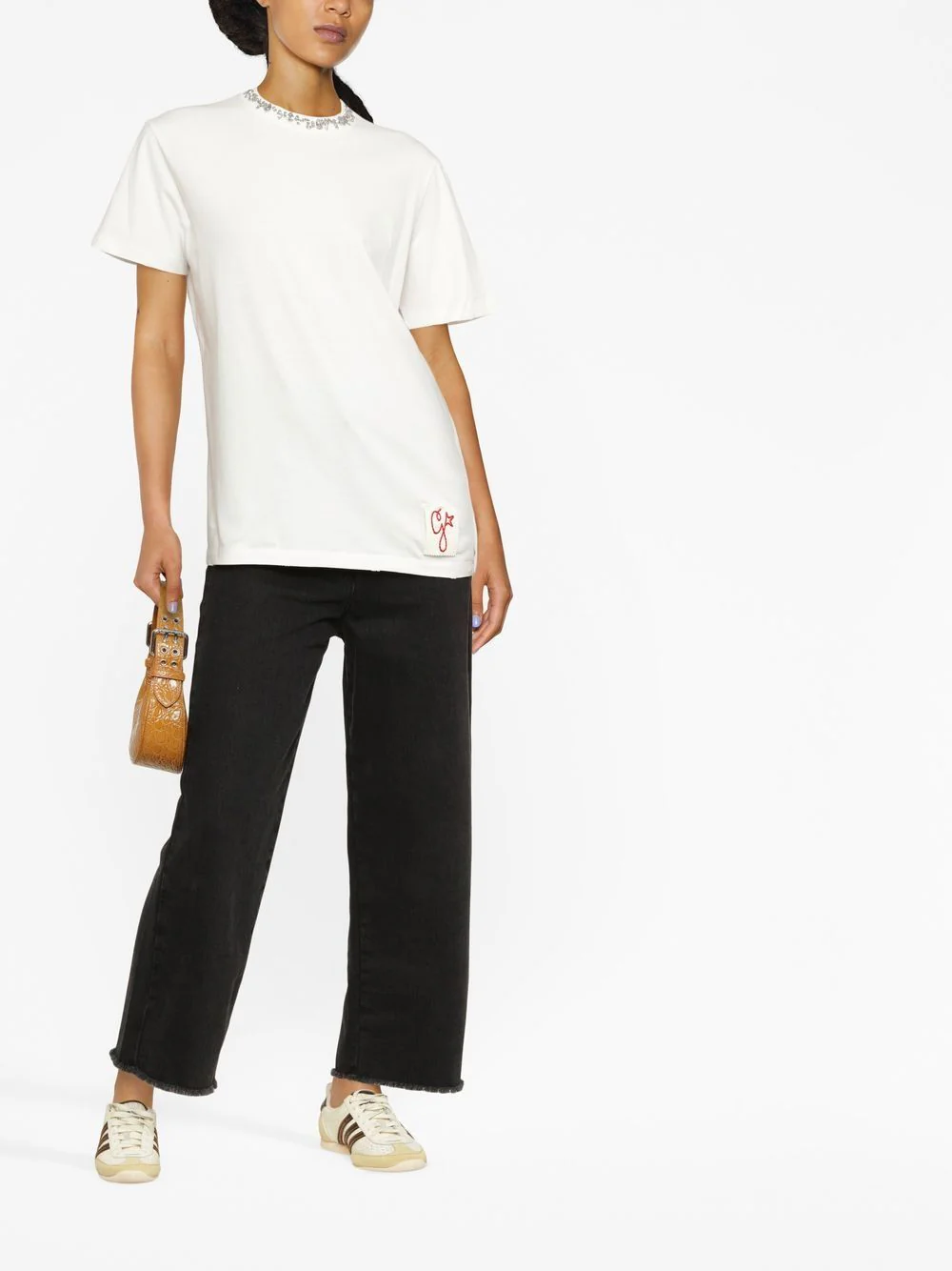 Golden Goose Cotton T-Shirt with Stone Embellishments - Image 6