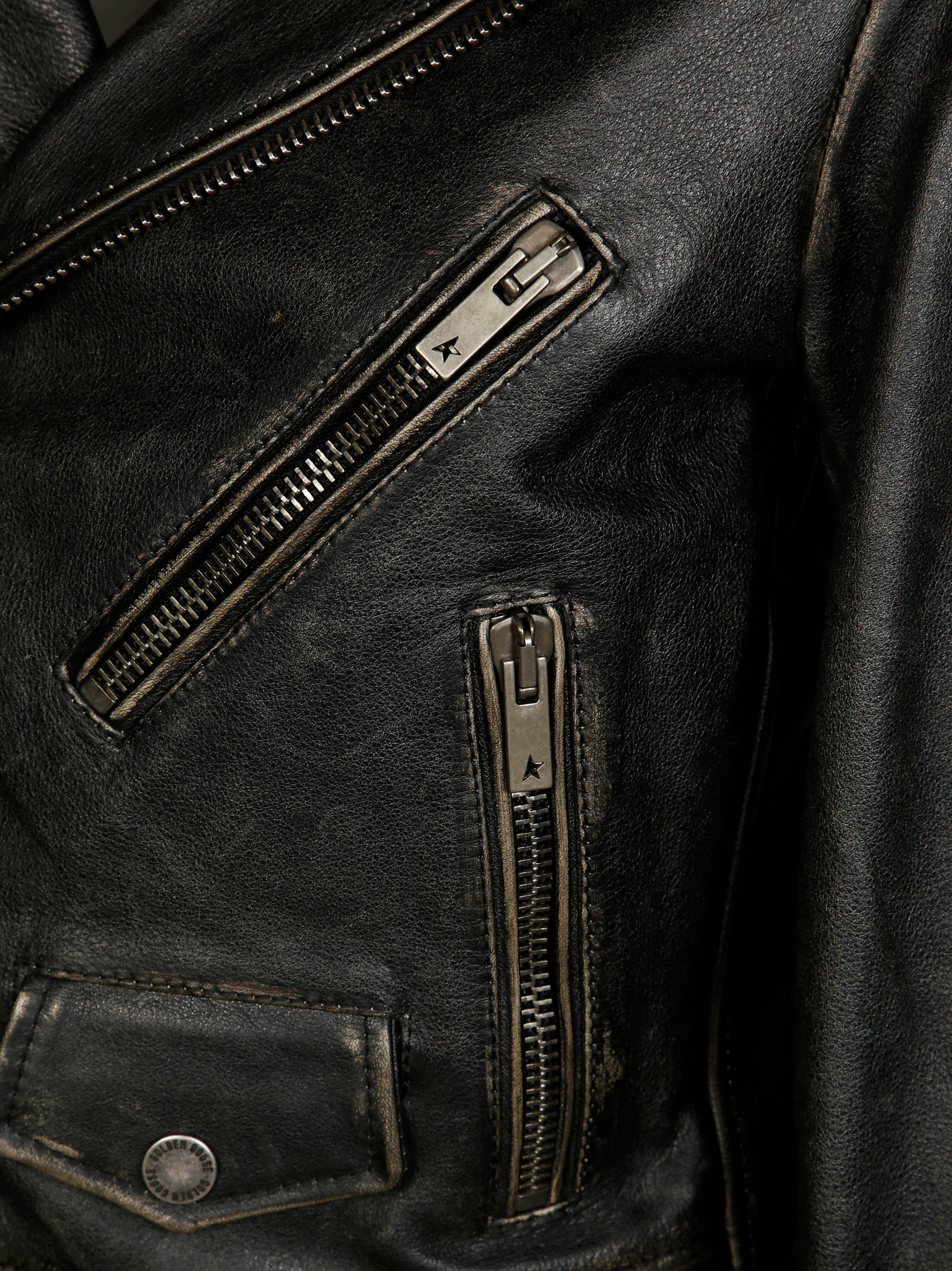 Golden Goose Distressed-effect Leather Biker Jacket - Image 3
