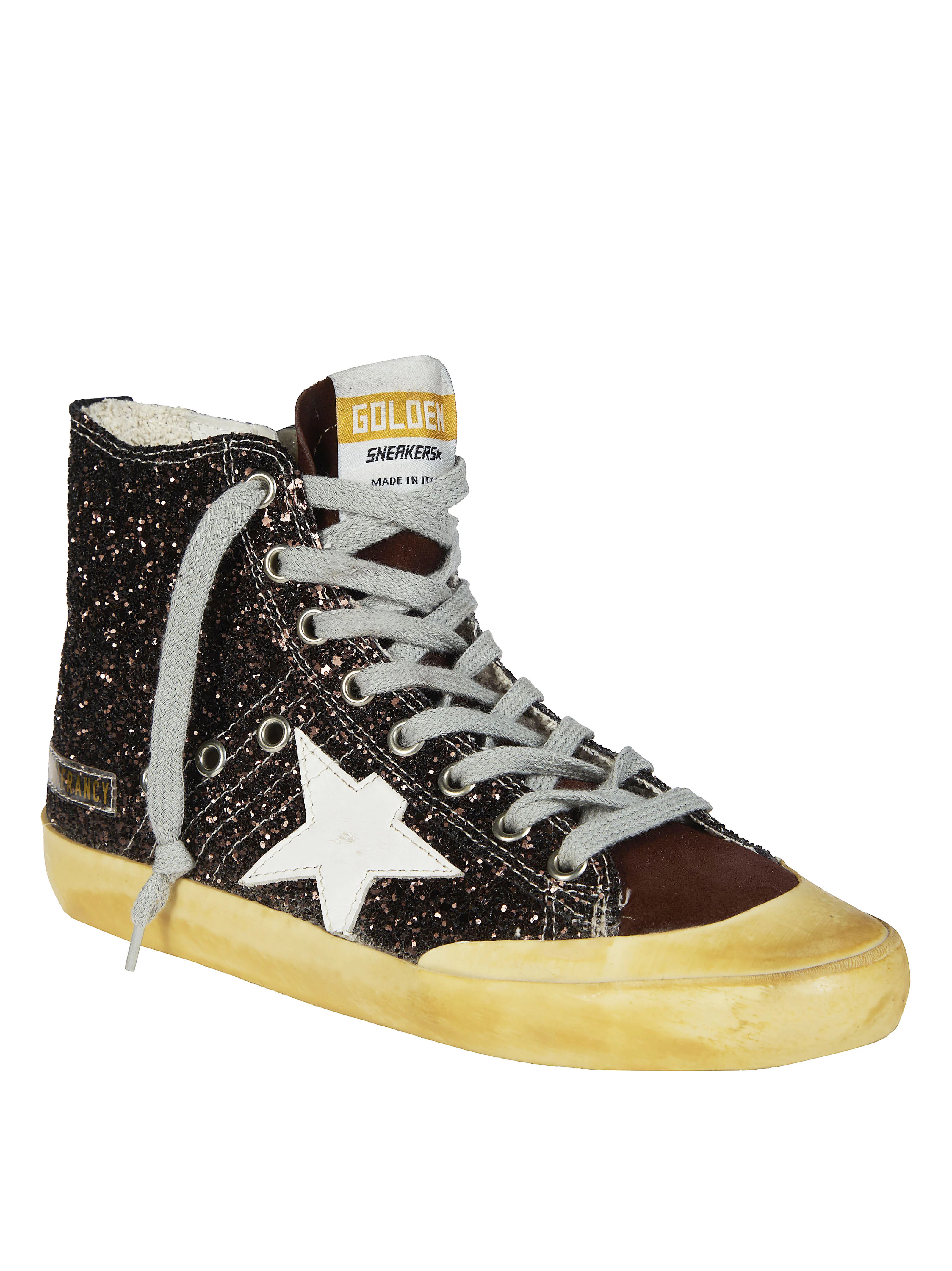 Golden Goose Glitter Upper Suede Toe Leather Sneakers for Women - Image 2