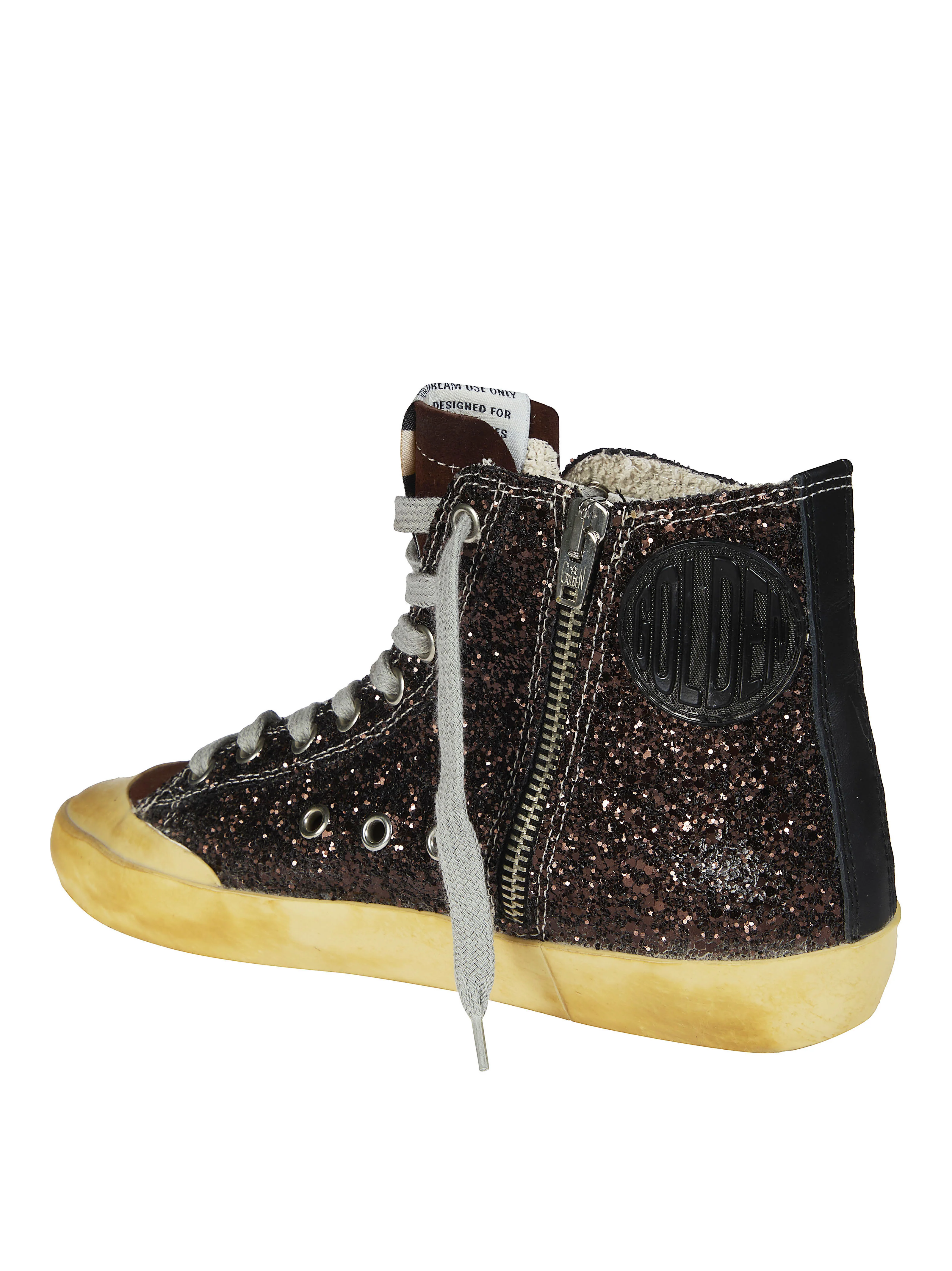Golden Goose Glitter Upper Suede Toe Leather Sneakers for Women - Image 3