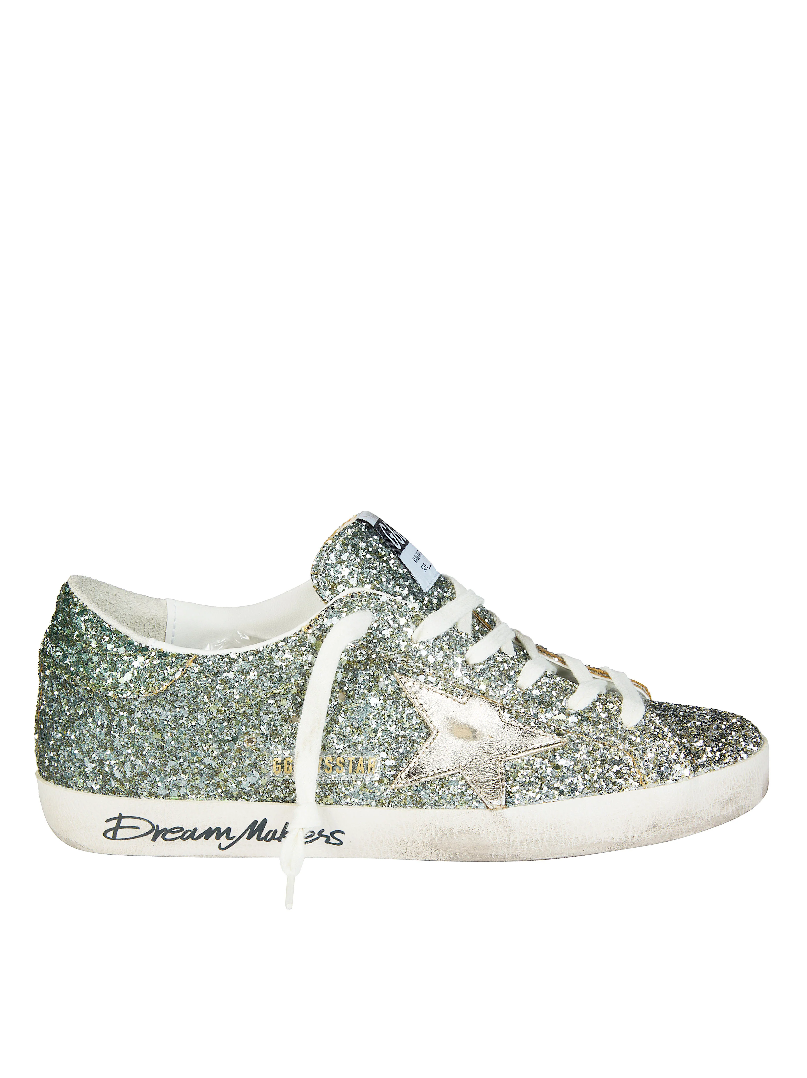 Golden Goose Glitter Upper Toe and Heel Laminated Sneakers for Women