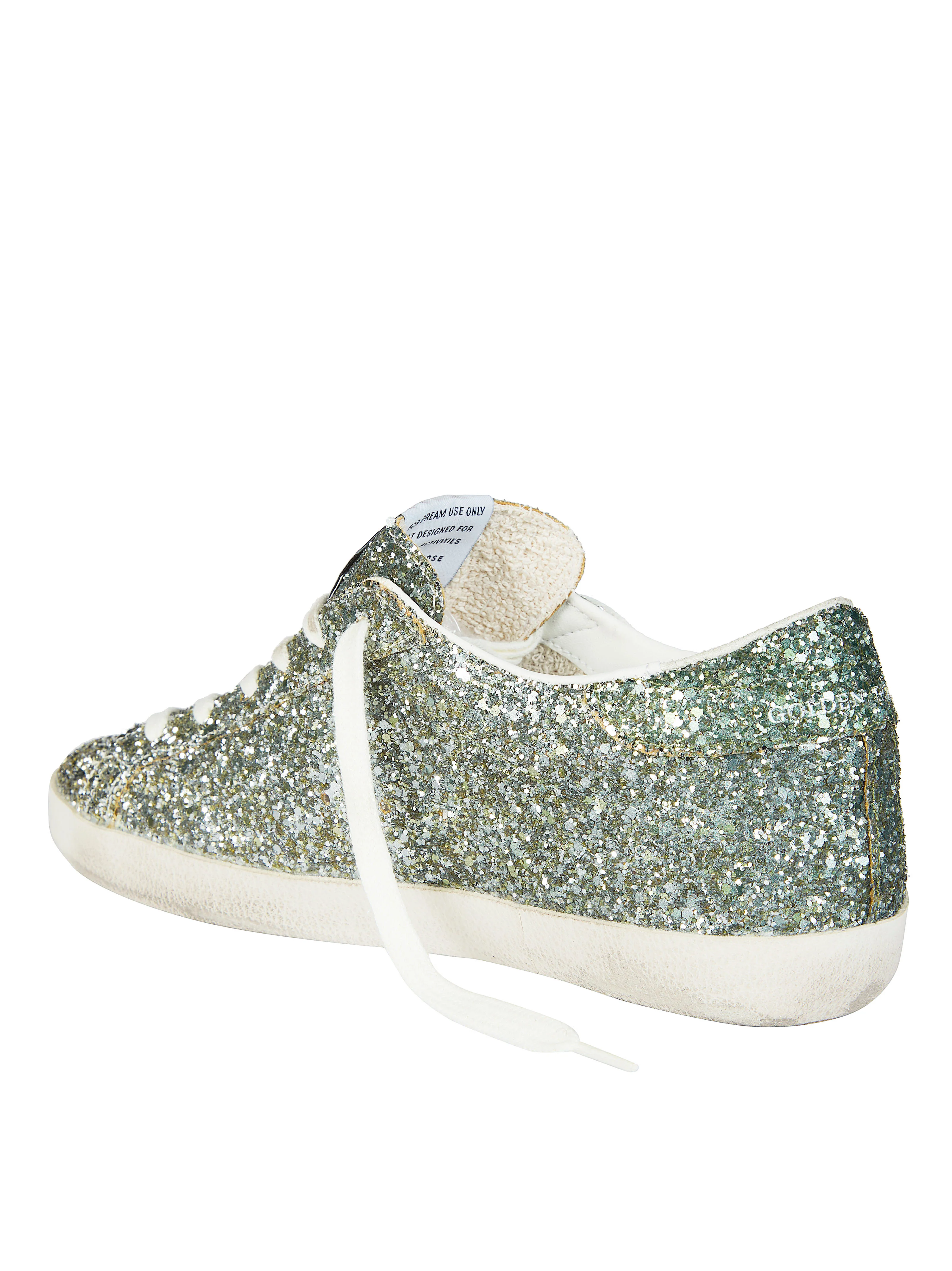 Golden Goose Glitter Upper Toe and Heel Laminated Sneakers for Women - Image 3
