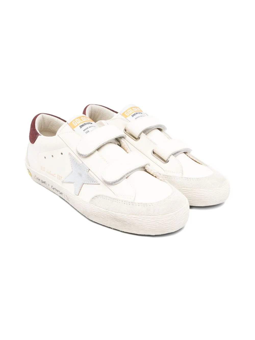Golden Goose Kids Mini Distressed Sneakers with Velcro Closure