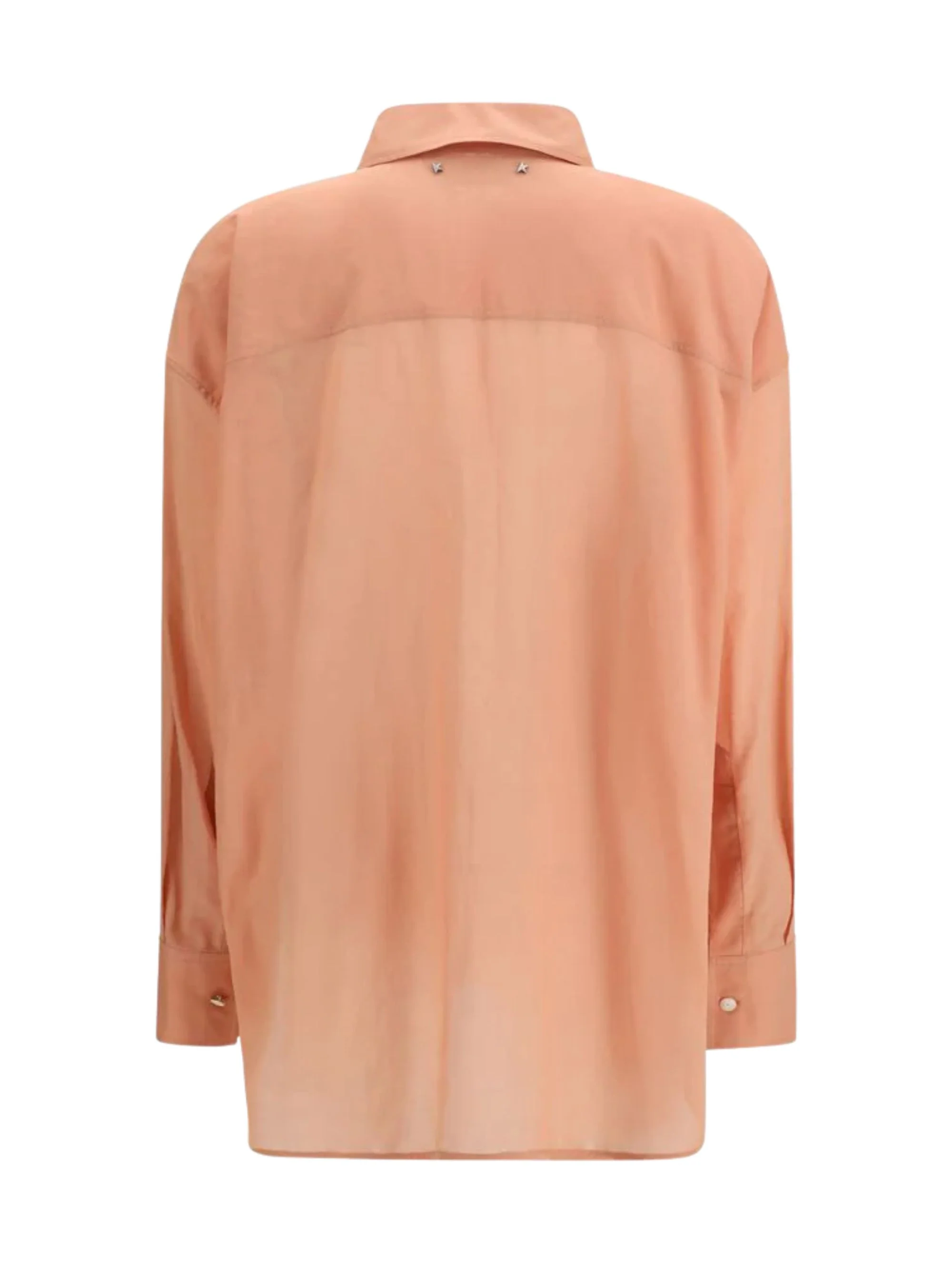 Golden Goose Long Sleeve Button-Up Cotton Shirt with Pleated Bib - Image 2